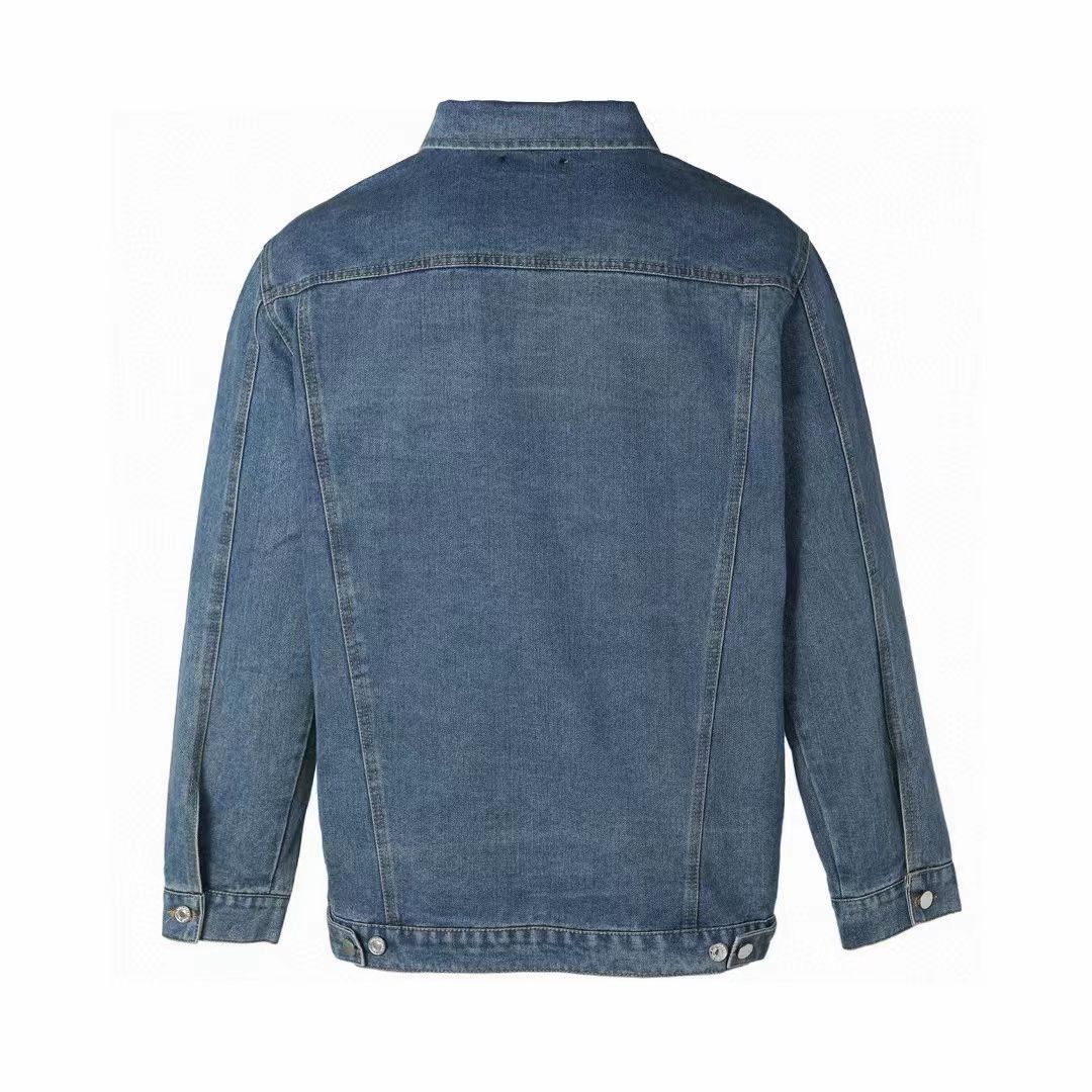 Balenciaga New Embroidered Logo Vintage Blue Denim Jacket Unisex Coat. product image 2 thumbnail