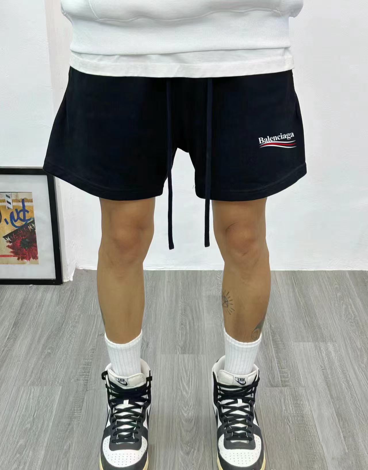 Balenciaga Classic Coke Print 400G Double Yarn Terry Cotton Unisex Shorts product image 2 thumbnail