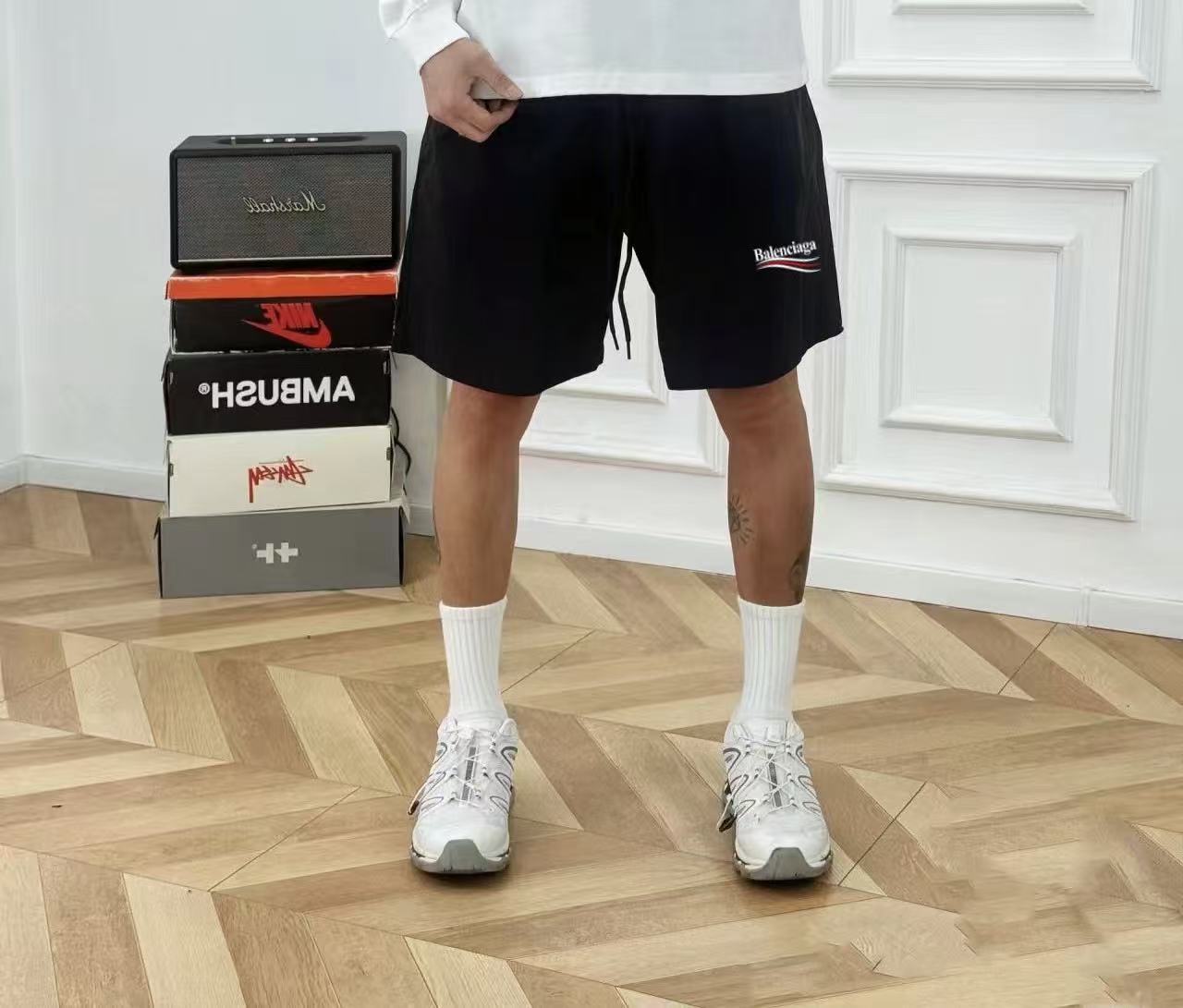 Balenciaga Classic Coke Print 400G Double Yarn Terry Cotton Unisex Shorts product image 4 thumbnail