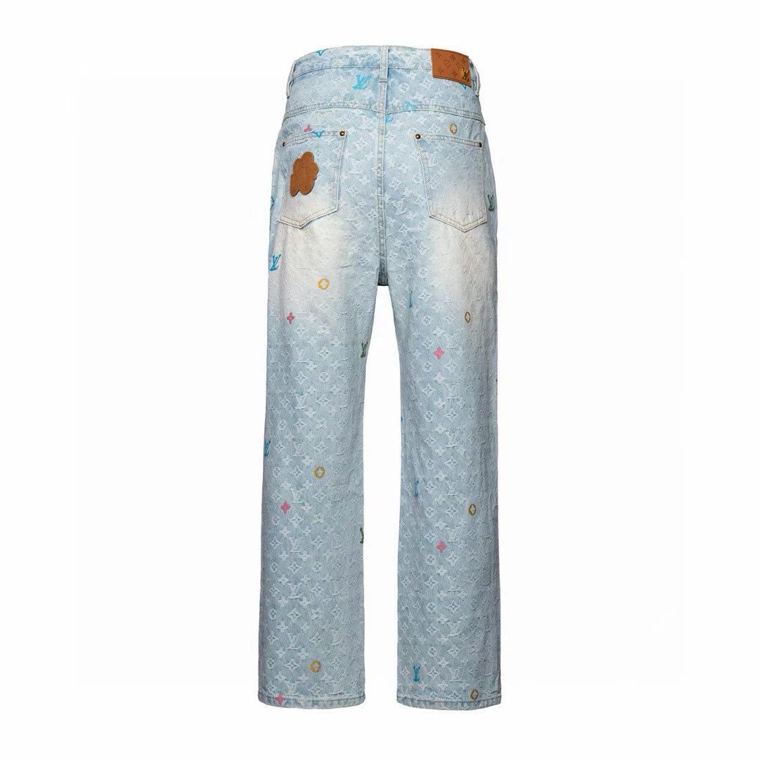 LV X Tyler 24SS Candy Color Embroidery Monogram Jacquard Denim Shirt product image 2 thumbnail