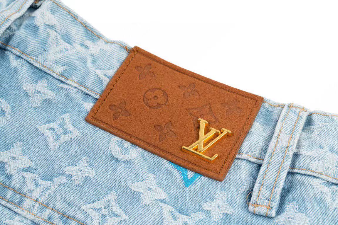 LV X Tyler 24SS Candy Color Embroidery Monogram Jacquard Denim Shirt product image 3 thumbnail