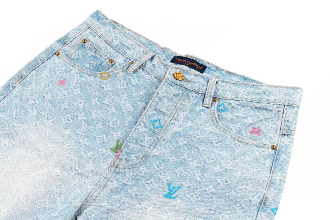 LV X Tyler 24SS Candy Color Embroidery Monogram Jacquard Denim Shirt product image 5 thumbnail