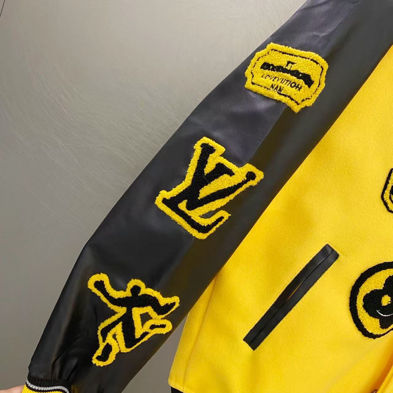 Louis Vuitton FW22 Runway Yellow Panther Embroidery Varsity Jacket product image 4 thumbnail