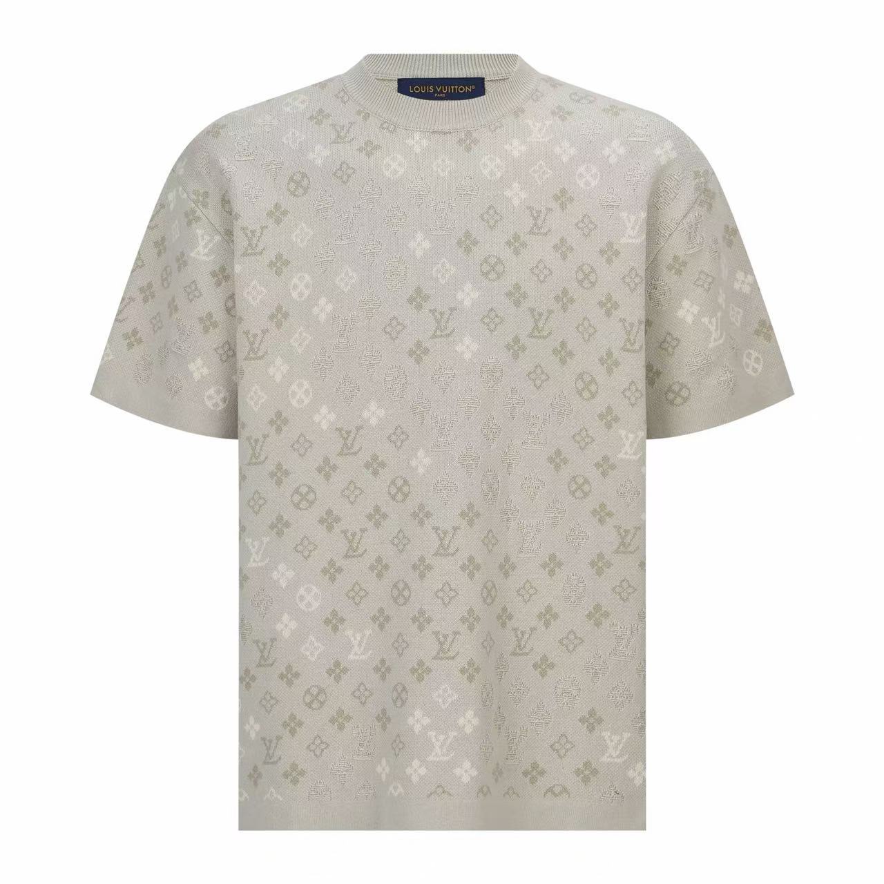 Louis Vuitton Full Monogram Jacquard Knit Crew Neck Short Sleeve Tee