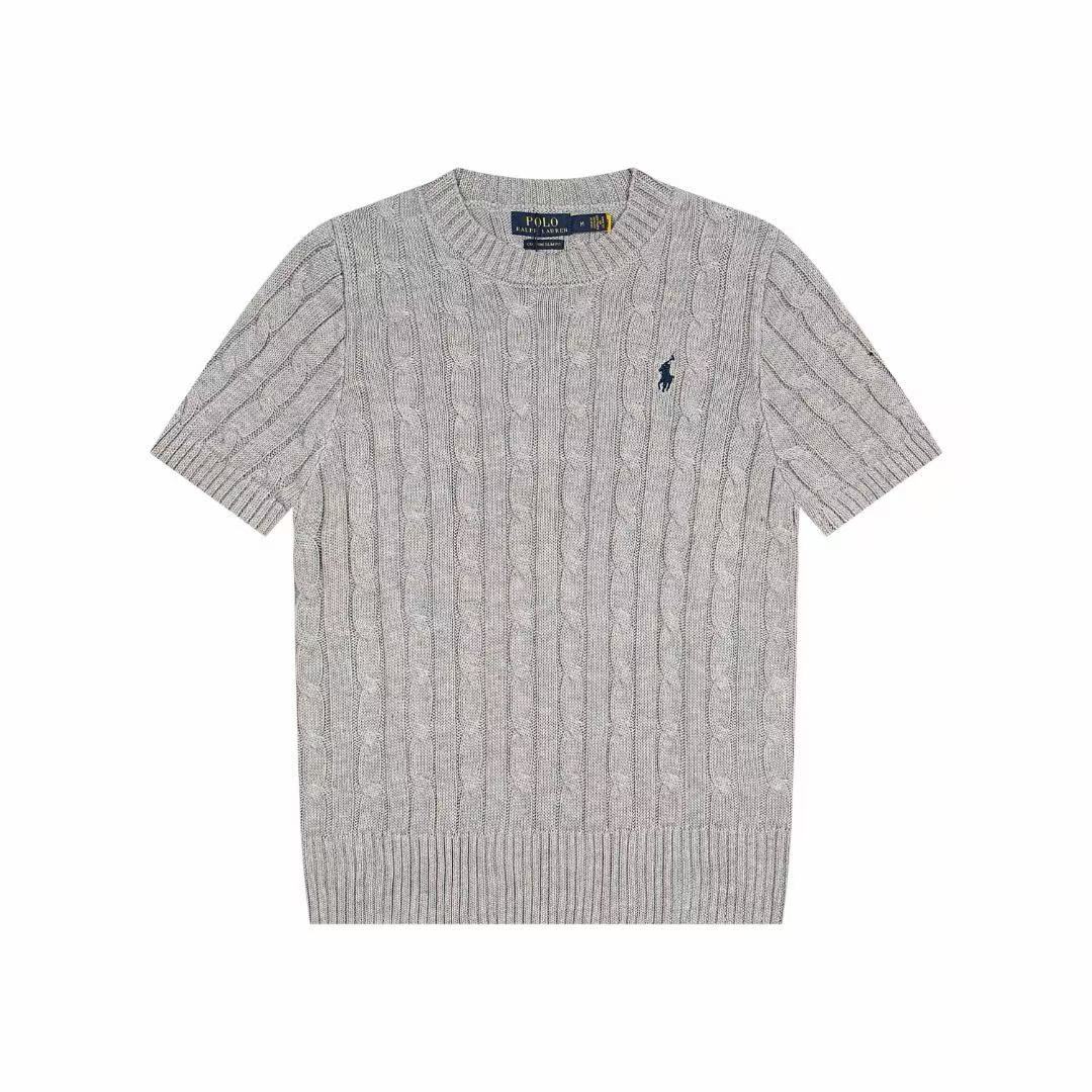Ralph Lauren Classic Cable Knit Embroidered Crew Neck Short Sleeve T-shirt
