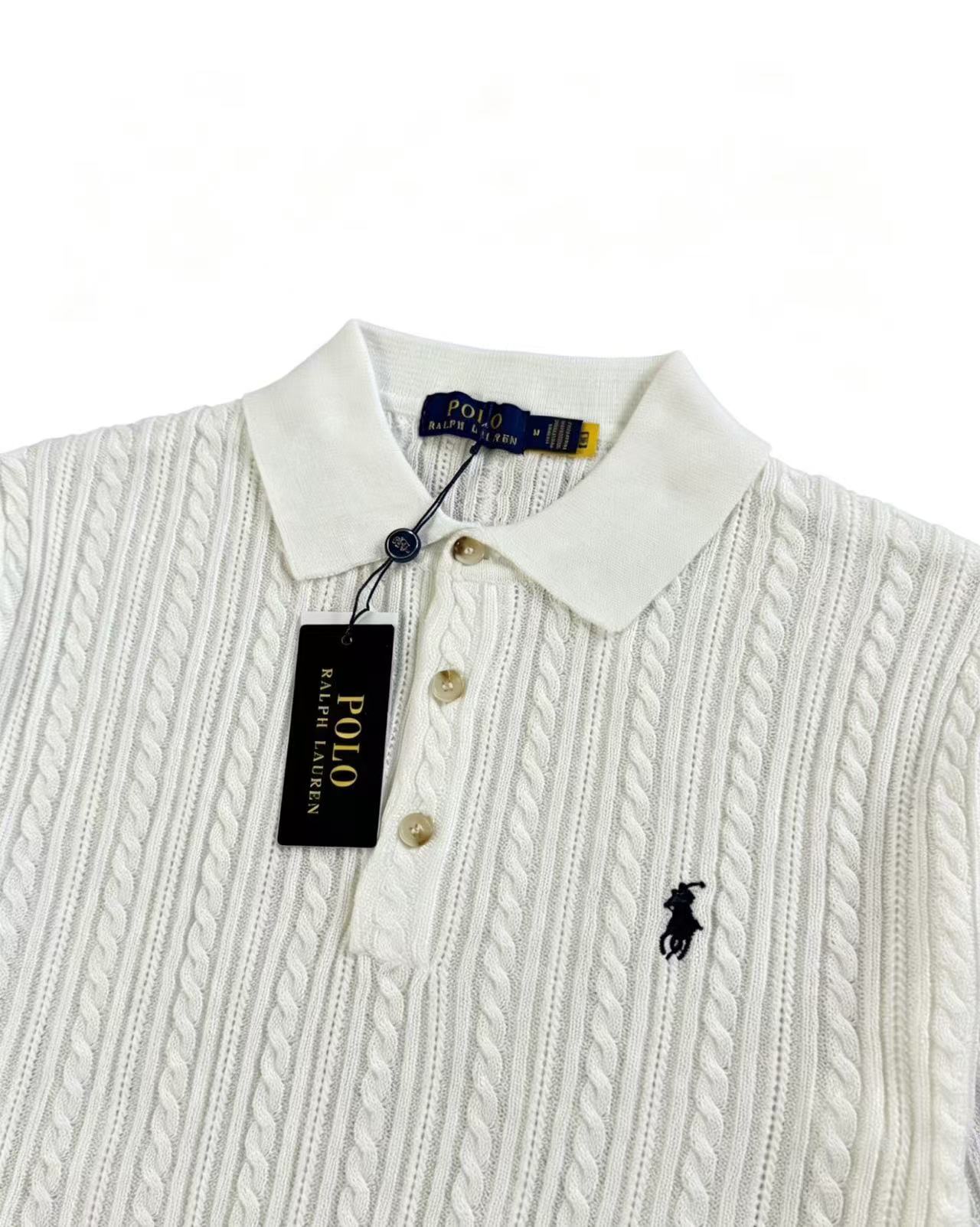 Ralph Lauren Cable Knit Collared Polo Short Sleeve Shirt product image 2 thumbnail