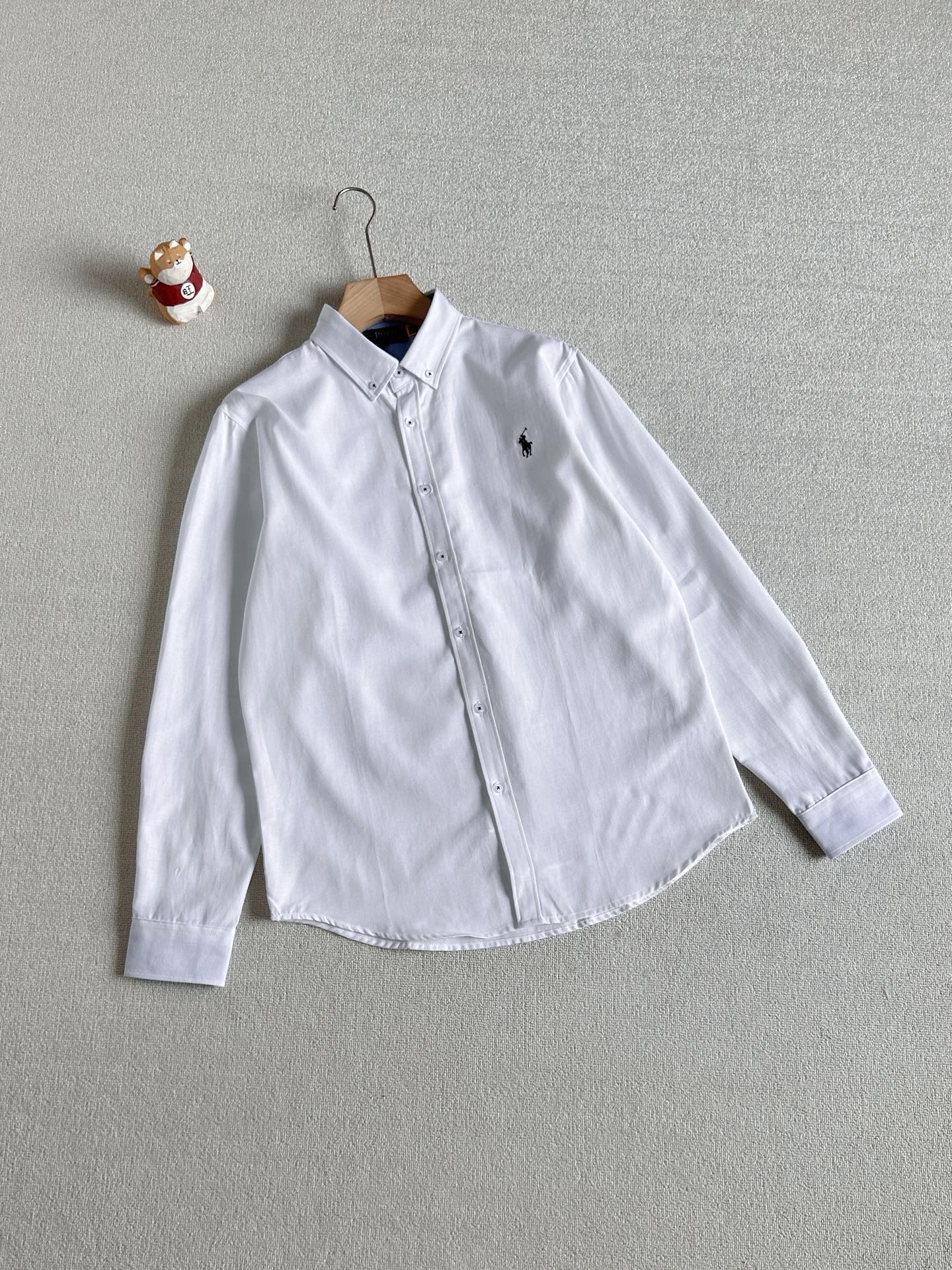 Ralph Lauren Embroidered Premium Oxford Unisex Oversized Long Sleeve Shirt