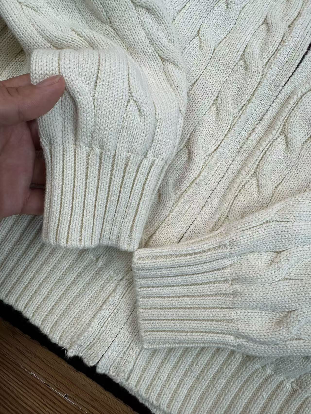 Ralph Lauren Pony Embroidery Cable Knit Zip Cardigan Unisex Jacket product image 4 thumbnail