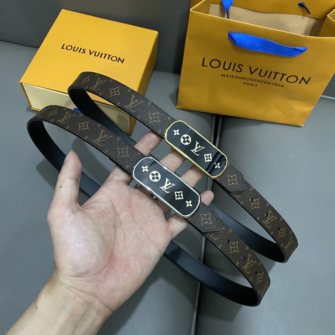 LV 25mm Initiales Reversible Belt Monogram Canvas