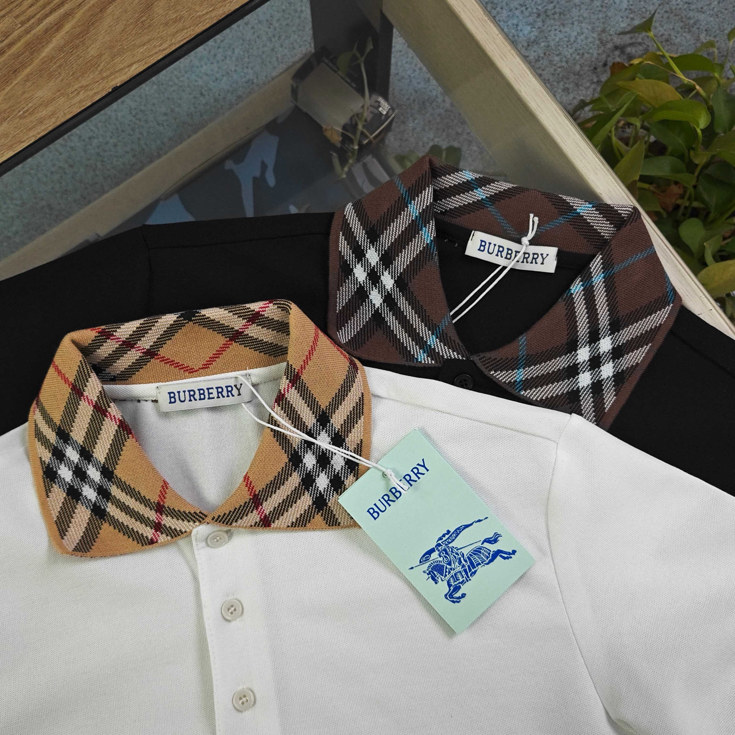 Burberry Check Collar Embroidered Pique Polo Shirt product image 3 thumbnail