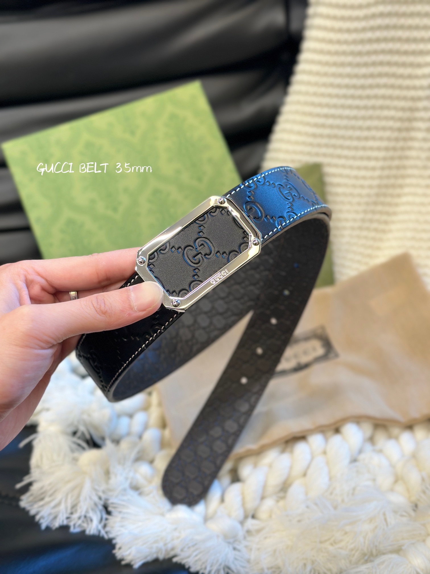 Gucci Double G Buckle Reversible Calfskin Belt 3.5cm product image 3 thumbnail