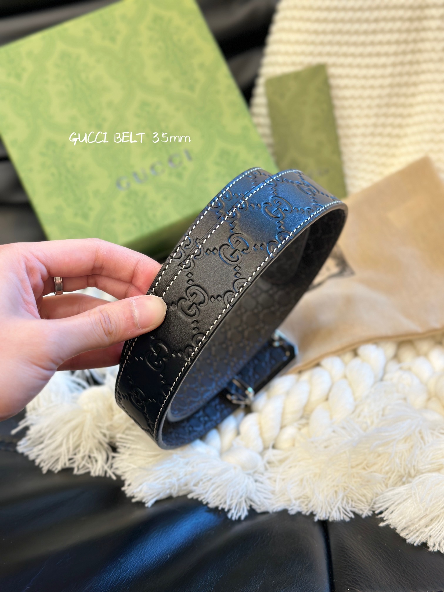 Gucci Double G Buckle Reversible Calfskin Belt 3.5cm product image 4 thumbnail