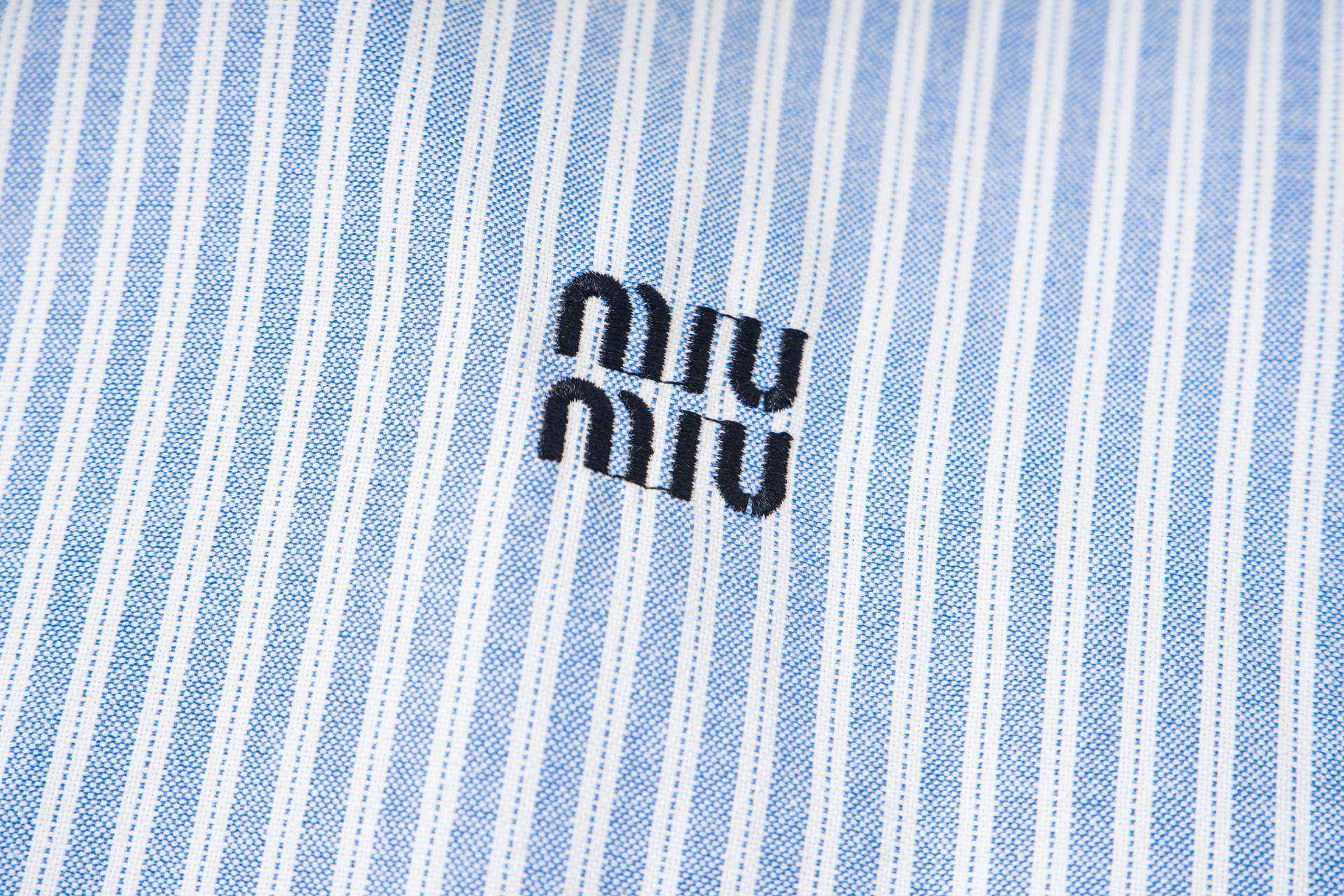 Miu Miu Mini Logo Striped Casual Shirt product image 3 thumbnail