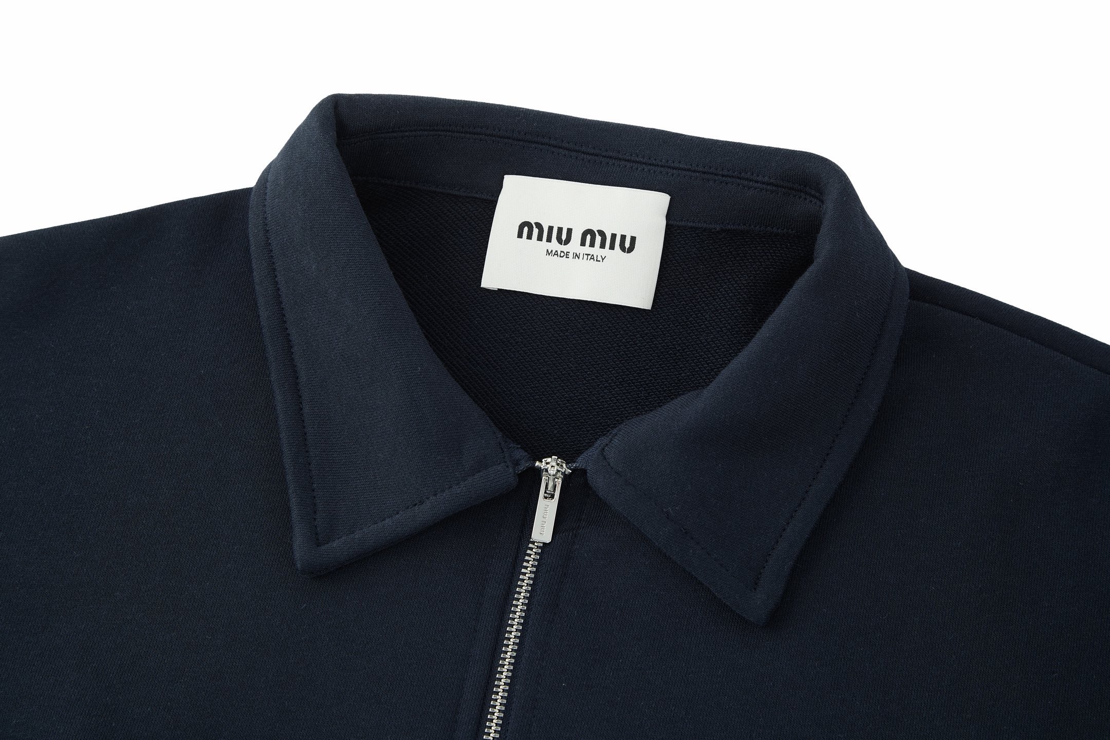 Miu Miu Embroidered Logo Color Block Half Zip Polo Sweatshirt product image 3 thumbnail