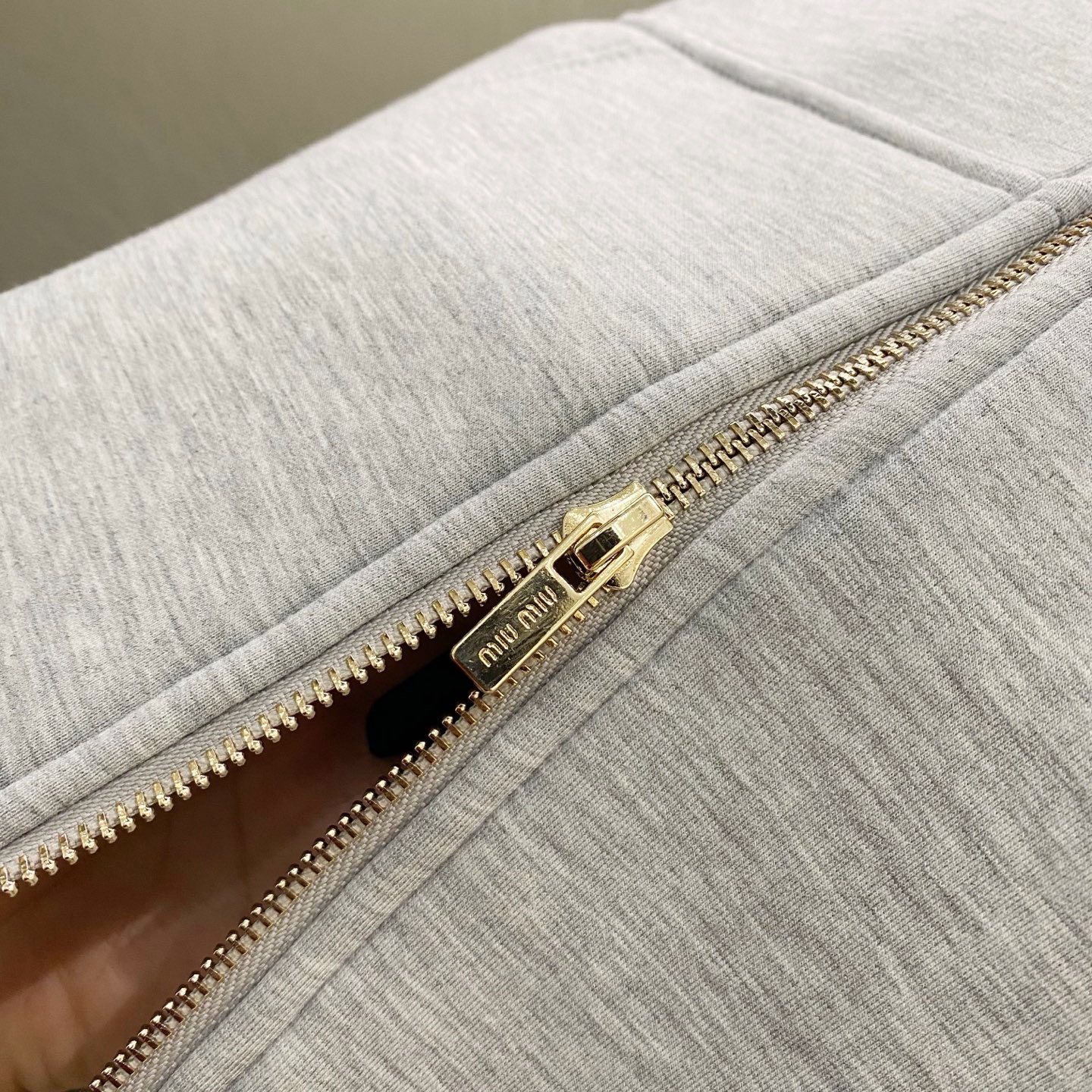 Miu Miu 2025 Embossed Logo Air Cotton Zip-up Hoodie product image 6 thumbnail