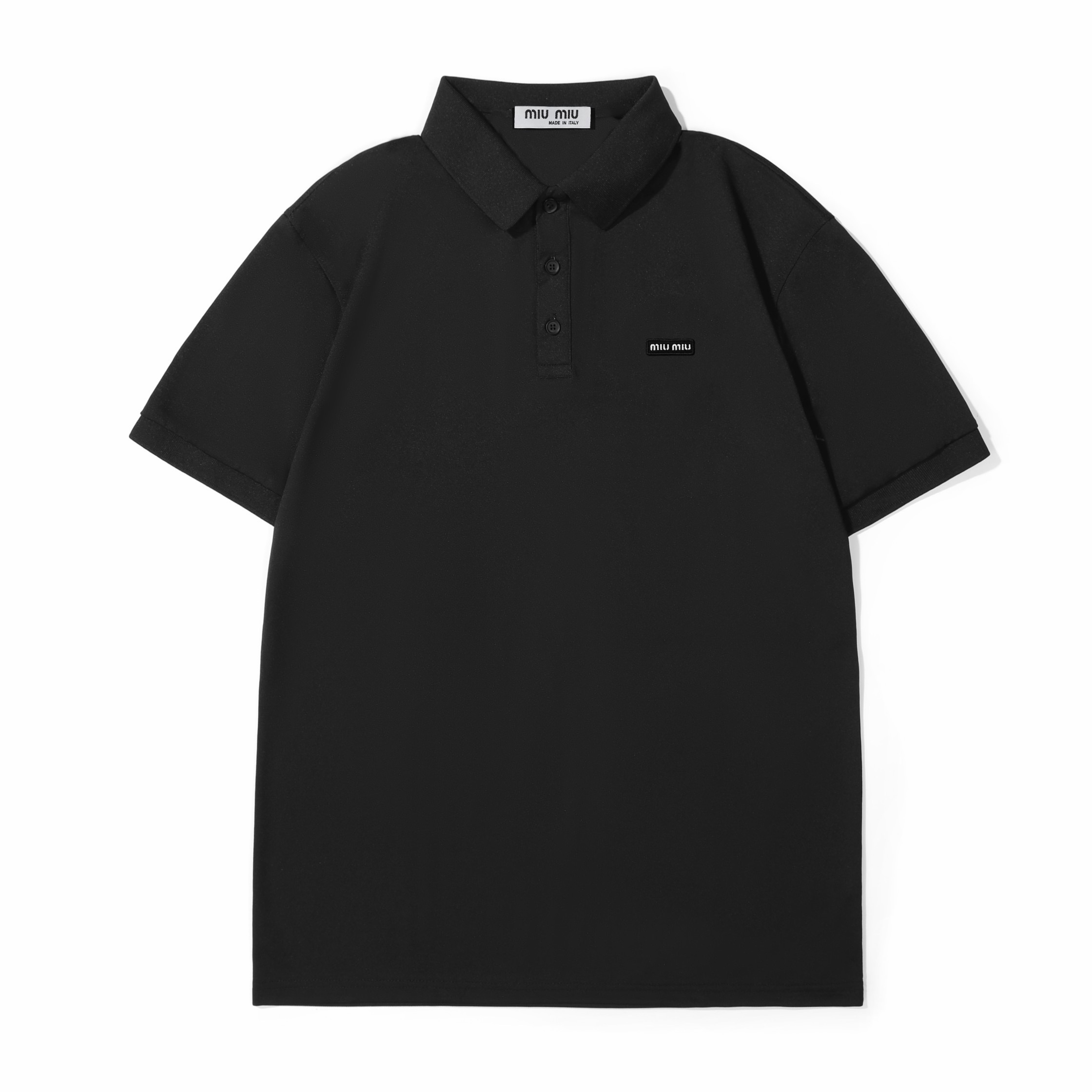 Miu Miu Embroidered Logo Stretch Ice Silk Polo Shirt