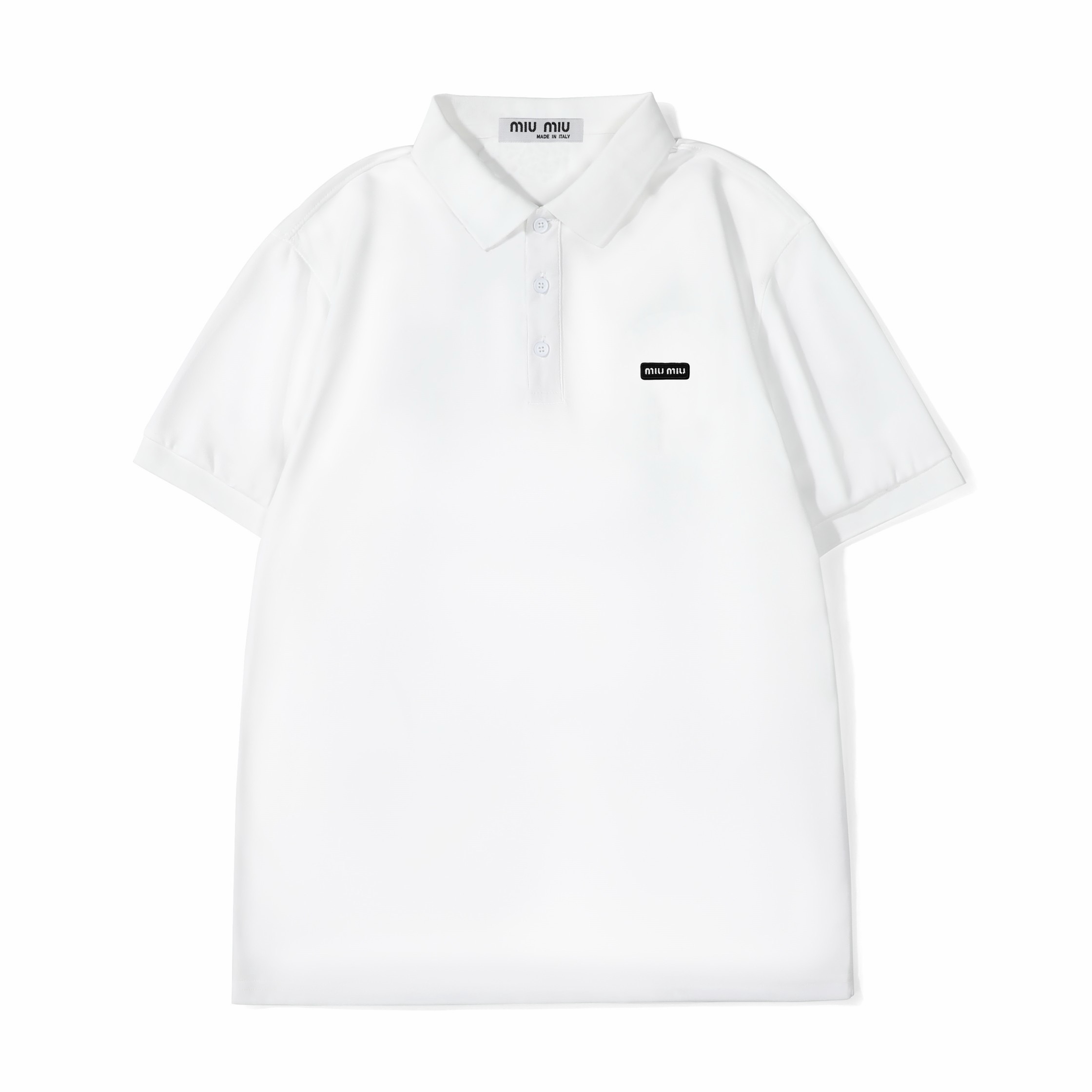 Miu Miu Embroidered Logo Stretch Ice Silk Polo Shirt product image 2 thumbnail
