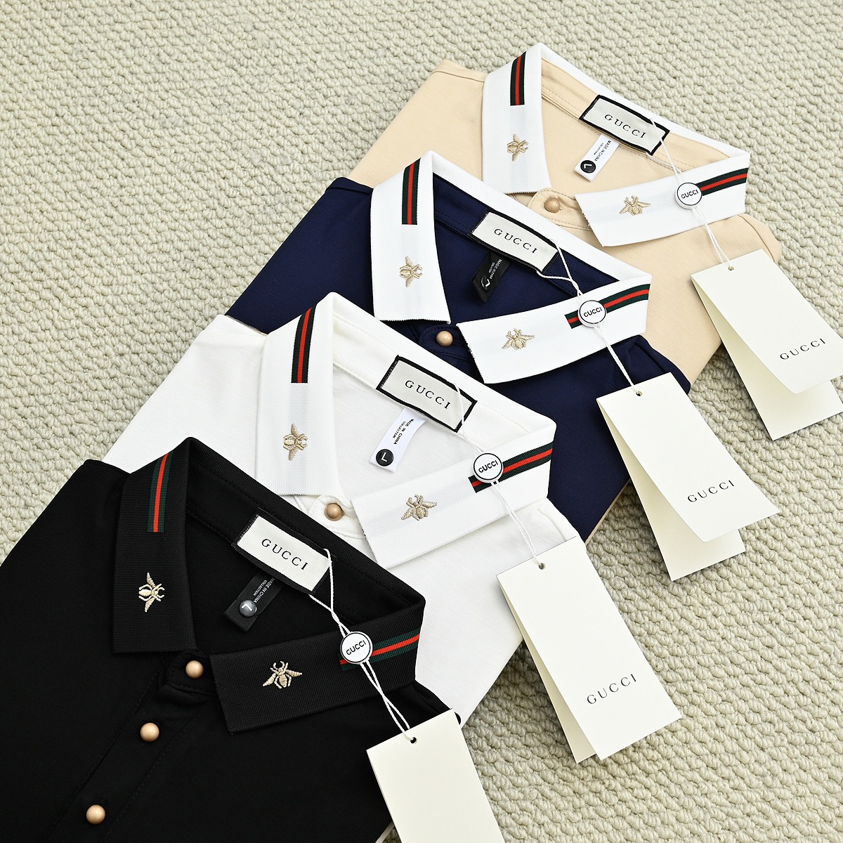Gucci 26SS Bee Embroidery Collar Pique Polo Shirt product image 5 thumbnail