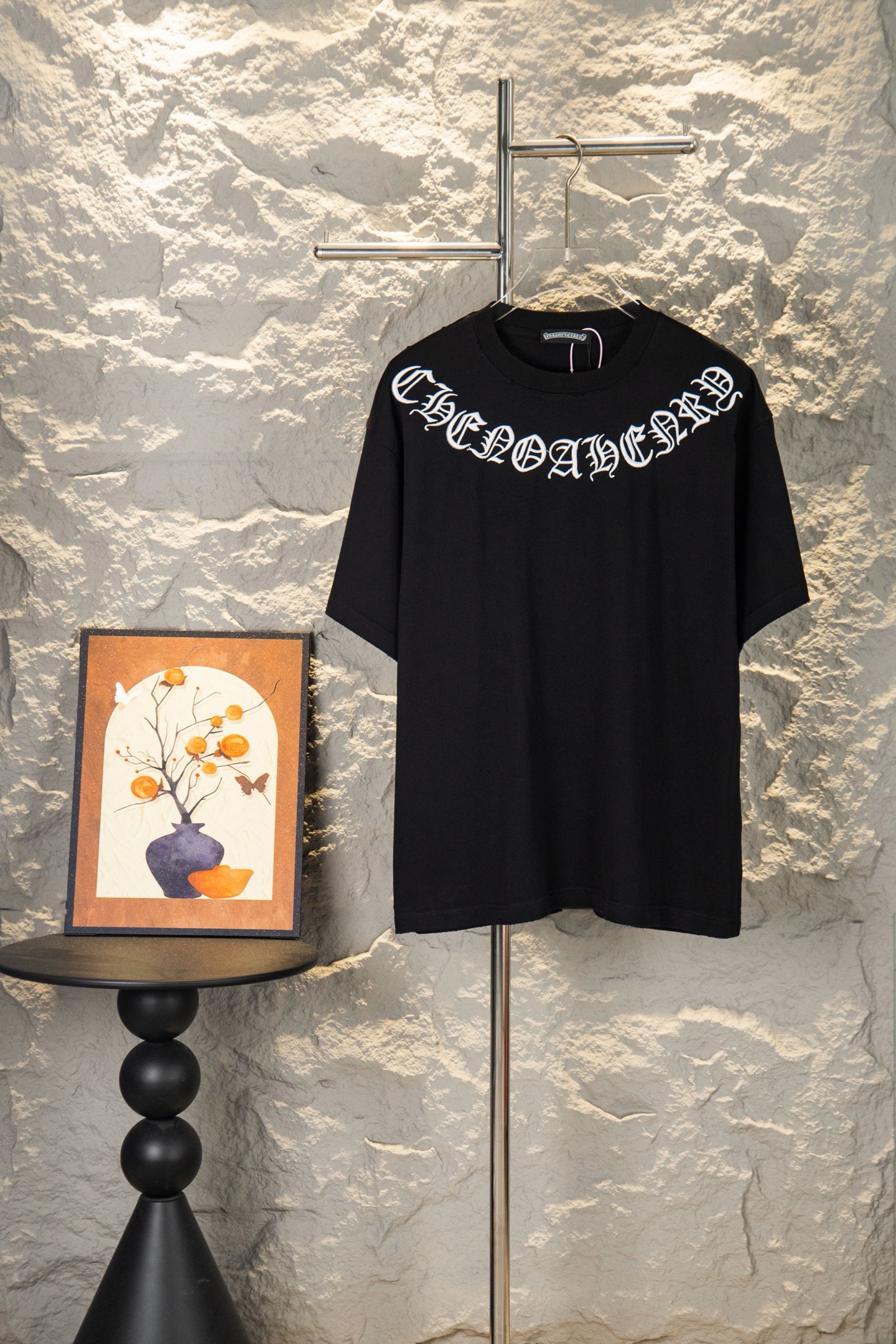 Chrome Hearts 26SS Neck Surround Gothic Embroidery Vintage Tee