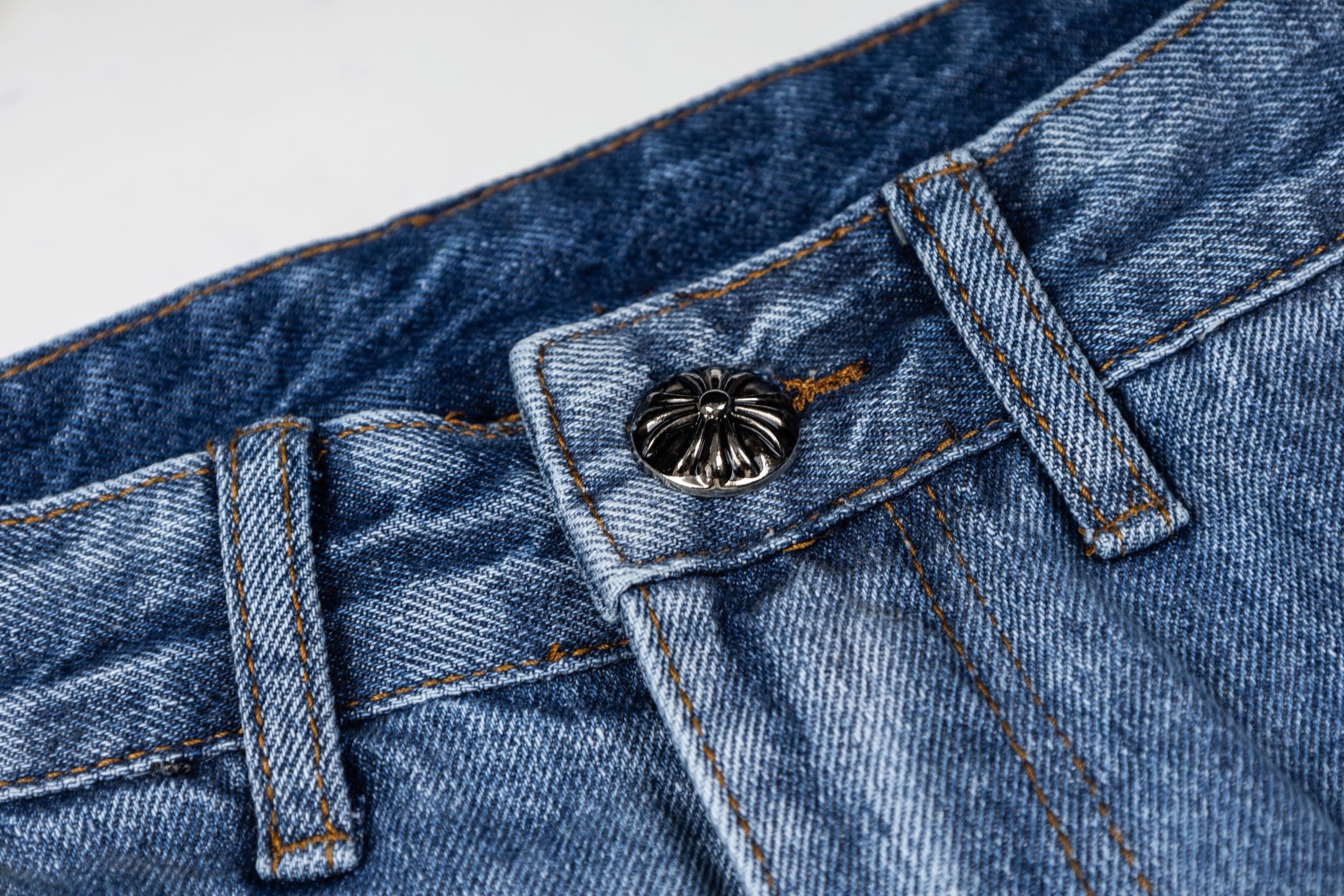 Chrome Hearts Starry Blue Sheepskin Cross Patchwork Carpenter Jeans product image 5 thumbnail