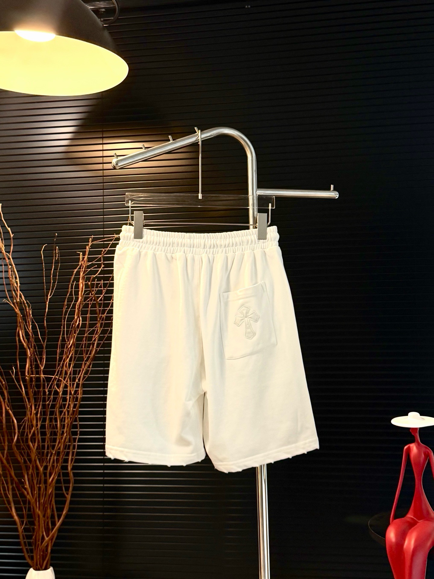 Chrome Hearts Destroyed Leather Patch Embroidered Sweat Shorts product image 2 thumbnail