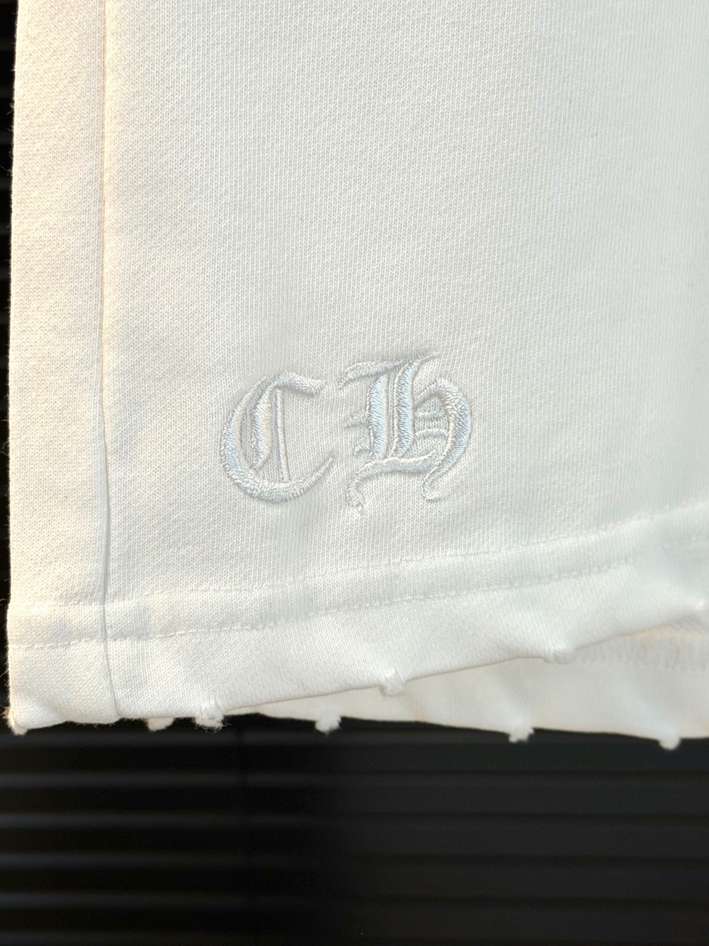 Chrome Hearts Destroyed Leather Patch Embroidered Sweat Shorts product image 4 thumbnail
