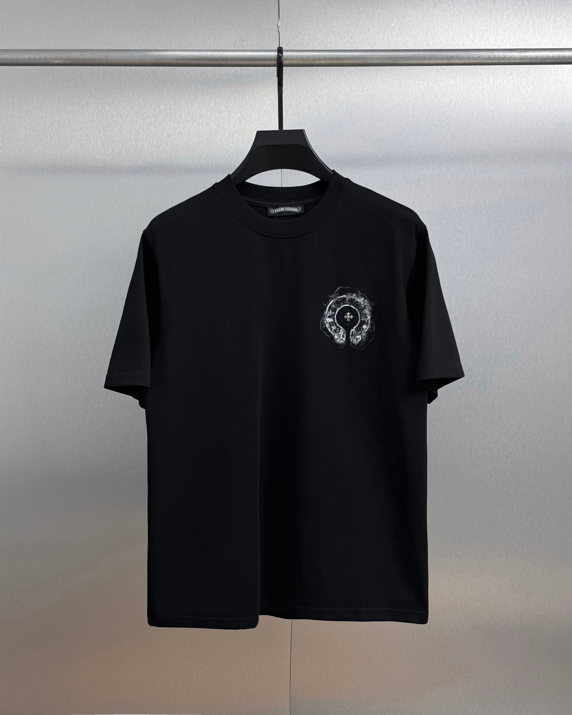 Chrome Hearts Heavyweight Sanskrit Splash Ink Embroidered Logo Crew Neck Tee