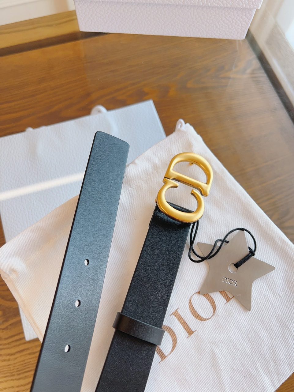 Dior 30 Montaigne Lucky Star CD Buckle Belt 