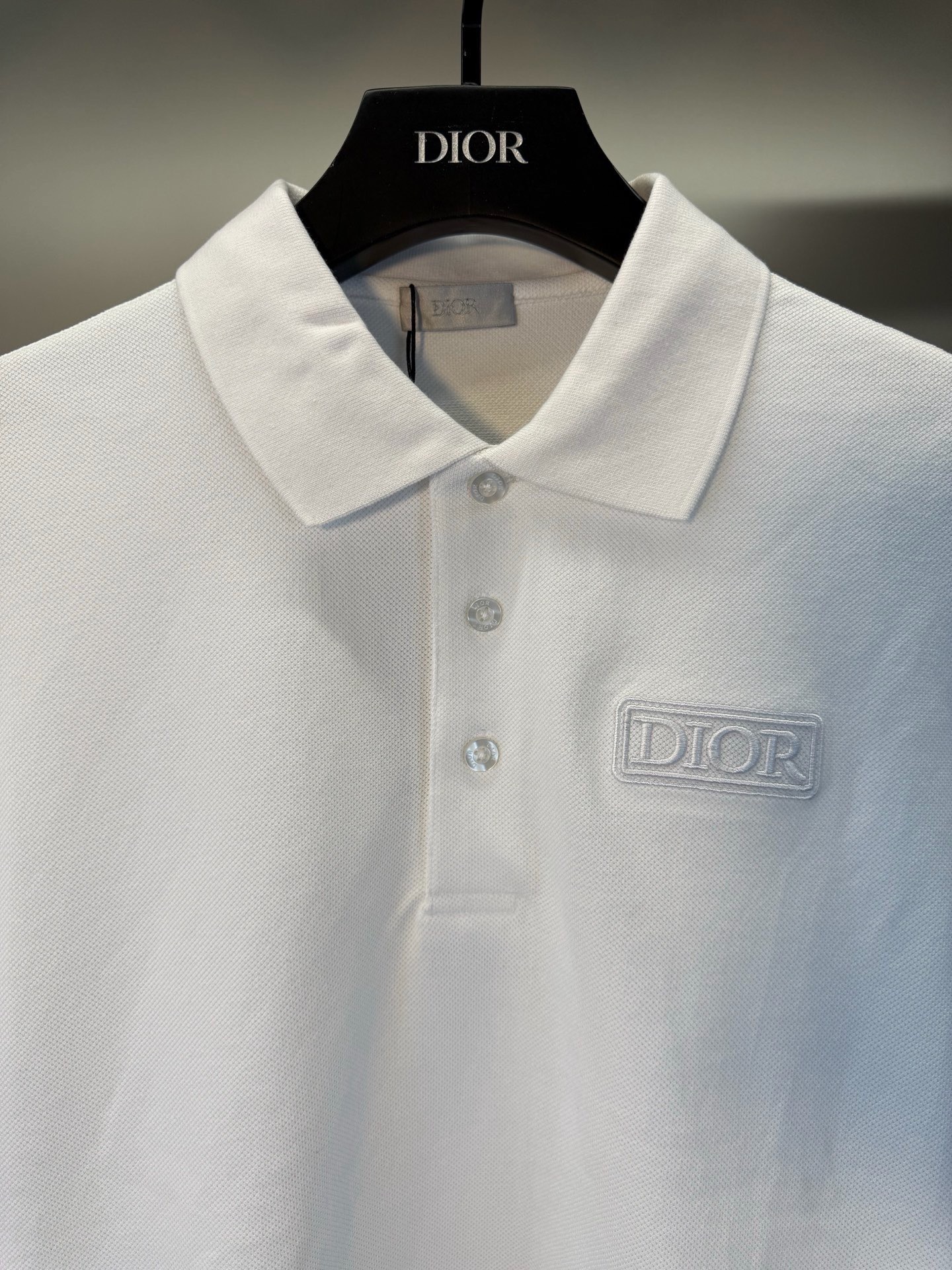 Dior Logo Embroidery Pique Polo Shirt product image 3 thumbnail