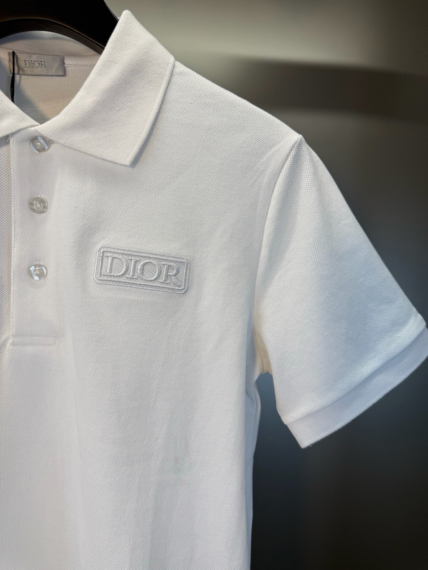 Dior Logo Embroidery Pique Polo Shirt product image 4 thumbnail