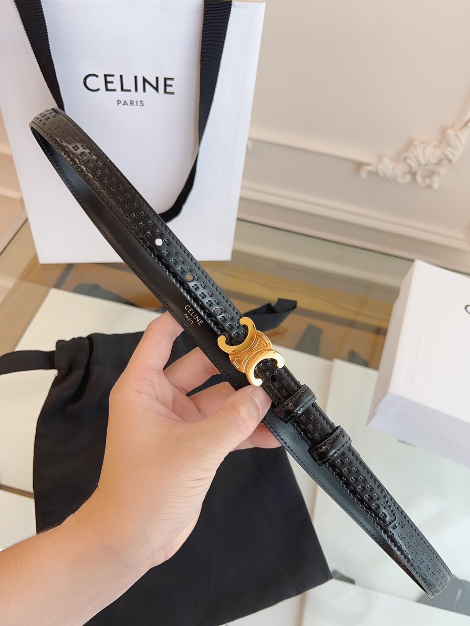  Celine Triomphe C Lacquer Buckle Belt  product image 3 thumbnail