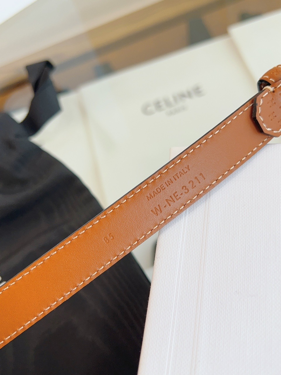 Celine Triomphe C Embossed Leather Belt product image 5 thumbnail