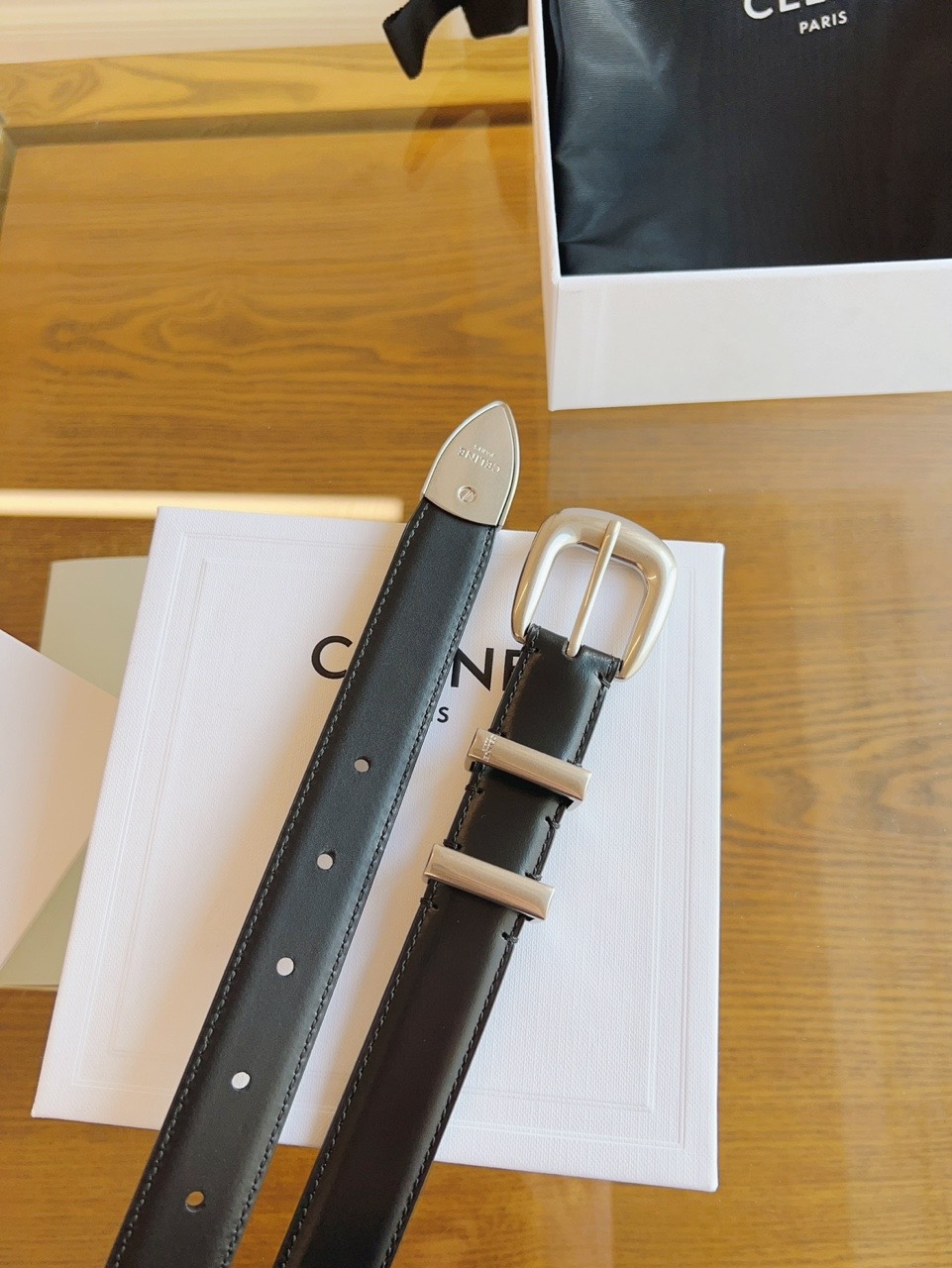 Celine Classic Leather Belt with Square Buckle 