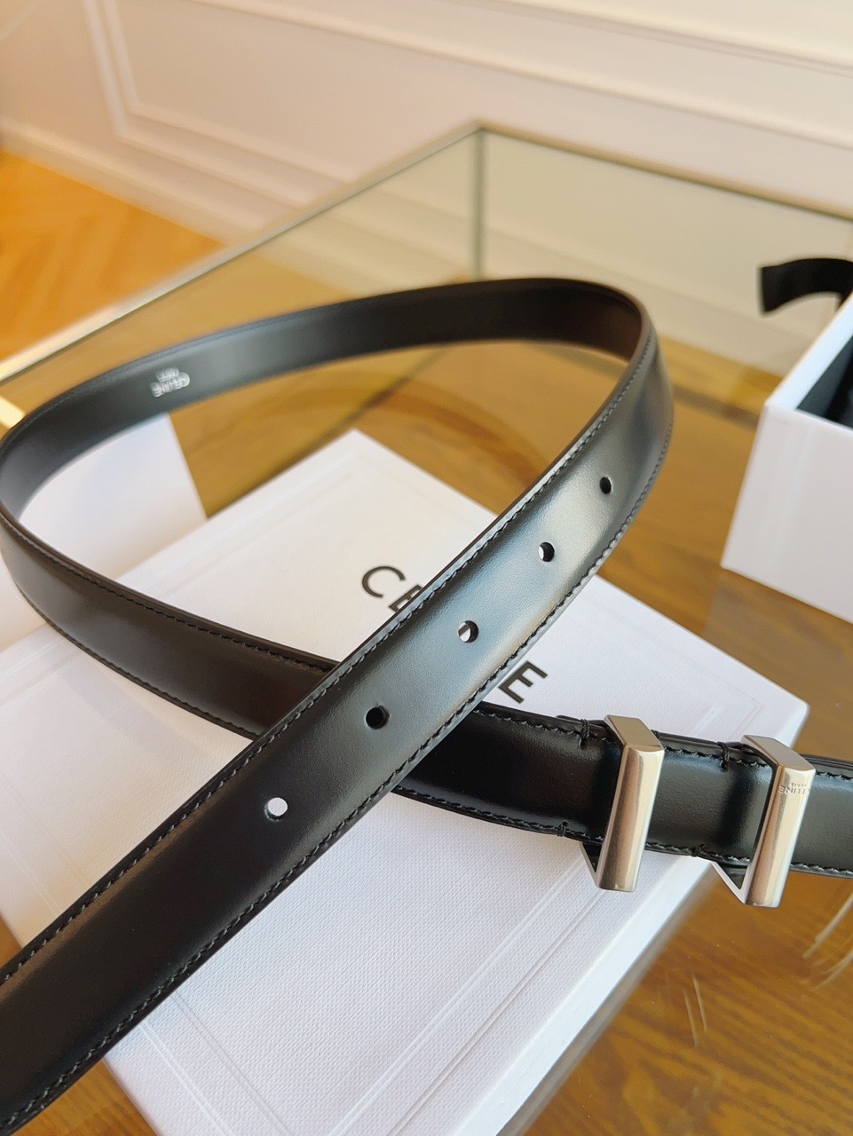 Celine Classic Leather Belt with Square Buckle  product image 2 thumbnail