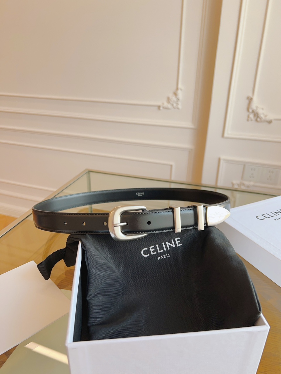 Celine Classic Leather Belt with Square Buckle  product image 4 thumbnail