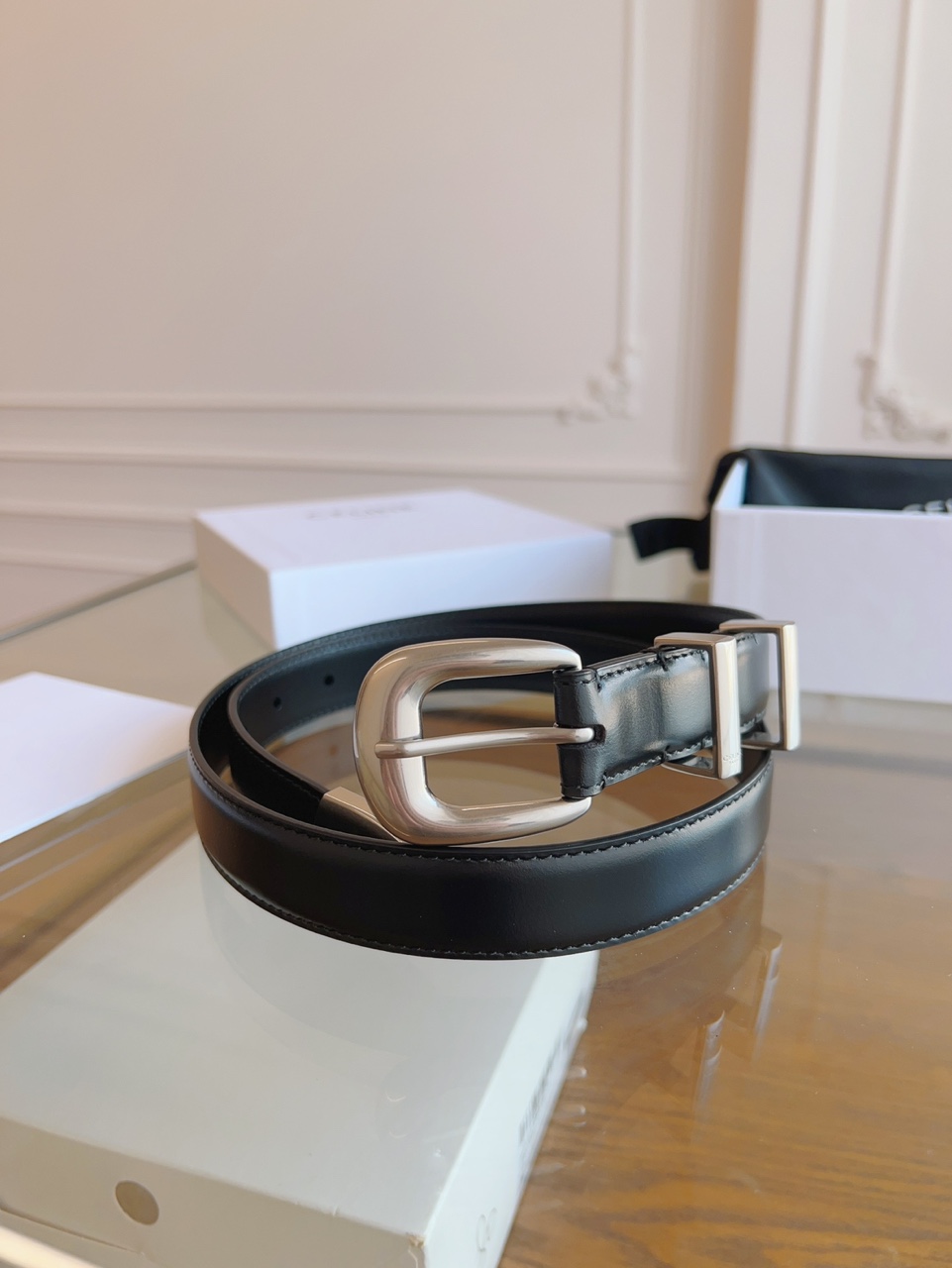 Celine Classic Leather Belt with Square Buckle  product image 6 thumbnail