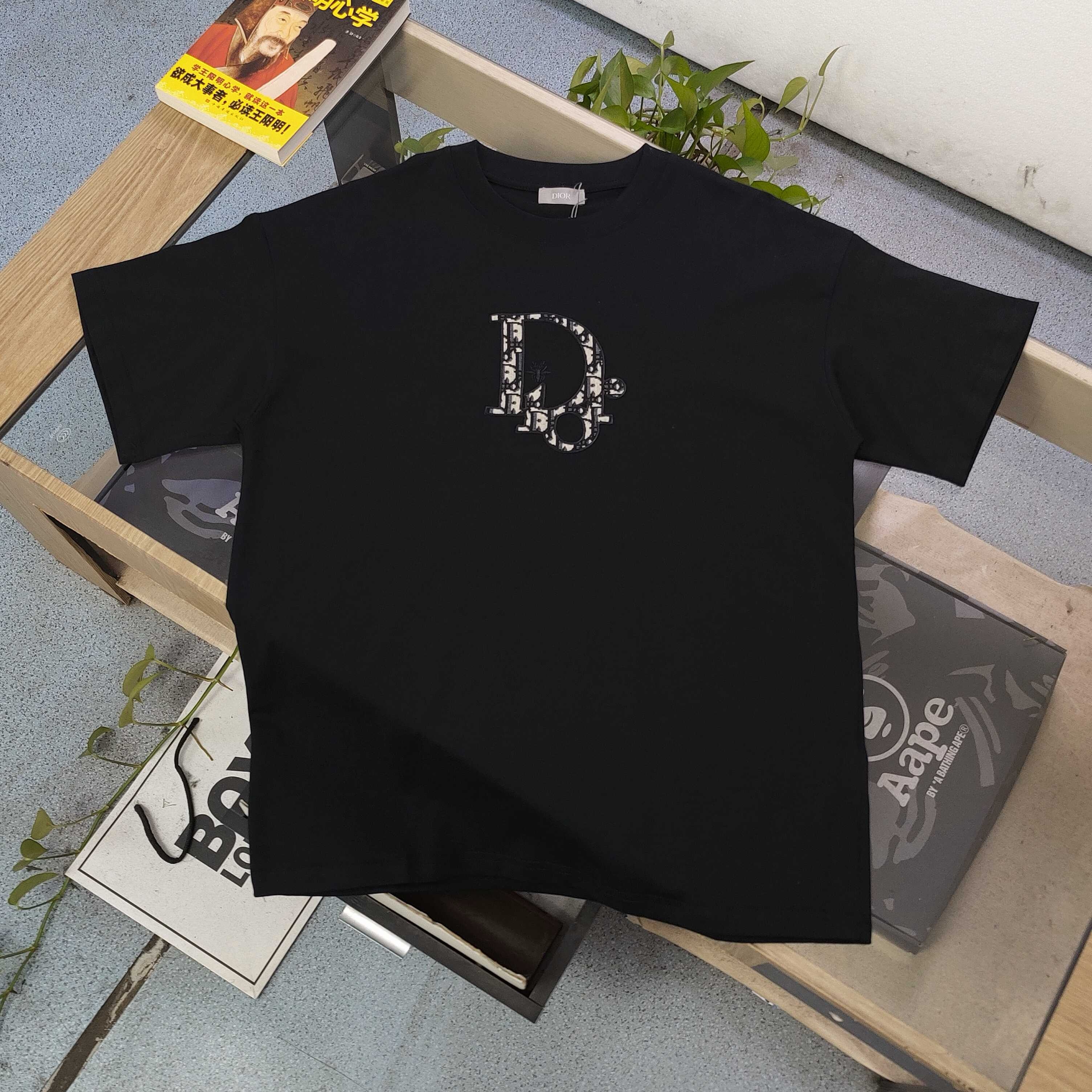 Dior Patch Embroidered Letter Print T-Shirt