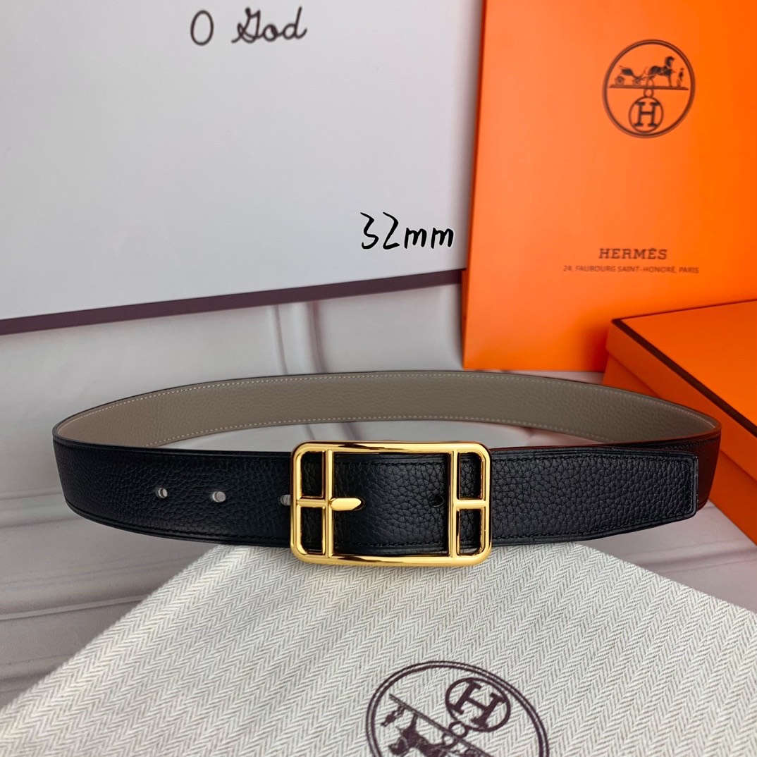  Hermès 32mm Reversible Togo Leather H-Buckle Belt product image 3 thumbnail