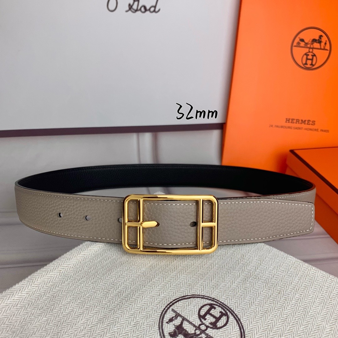  Hermès 32mm Reversible Togo Leather H-Buckle Belt product image 4 thumbnail