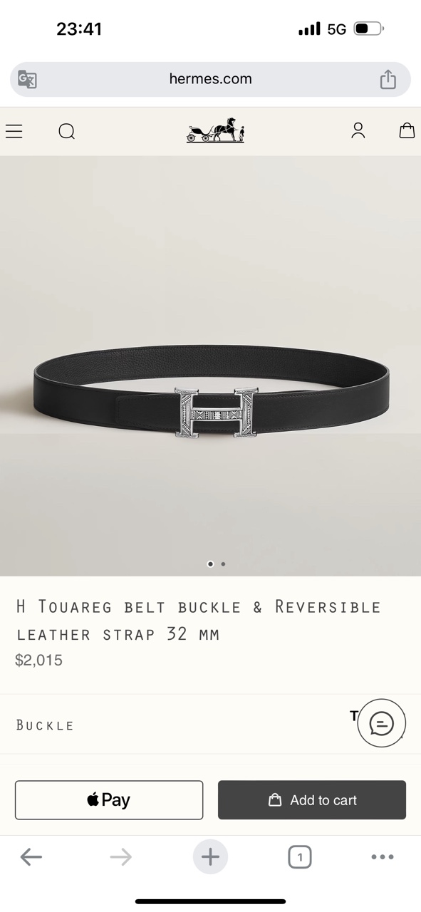  Hermès H Touareg Belt Buckle & Reversible Leather Strap 32 MM  product image 4 thumbnail