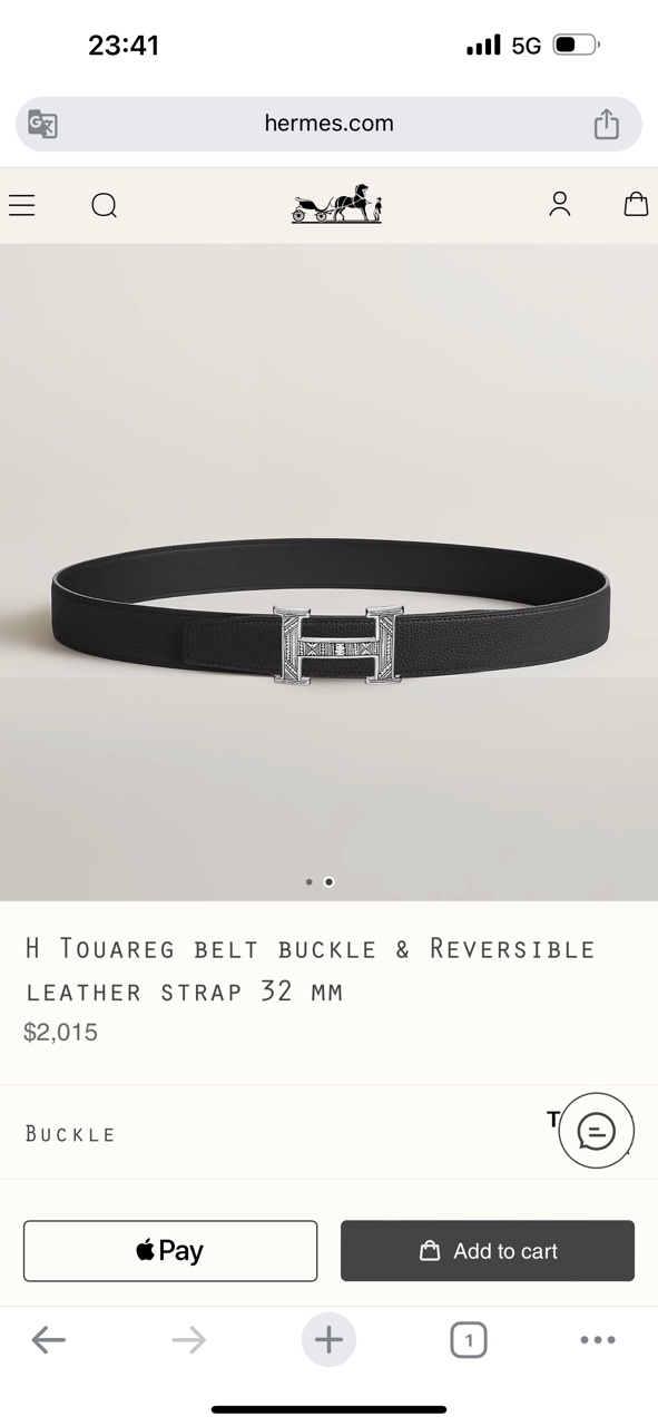  Hermès H Touareg Belt Buckle & Reversible Leather Strap 32 MM  product image 5 thumbnail