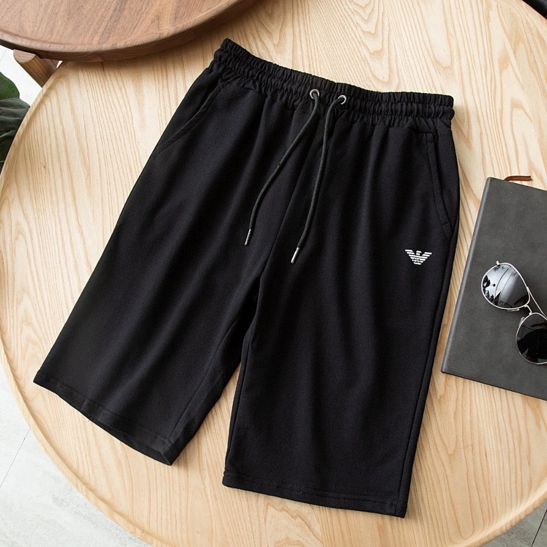 Armani Printed & Heat-Transfer Logo Sports Shorts