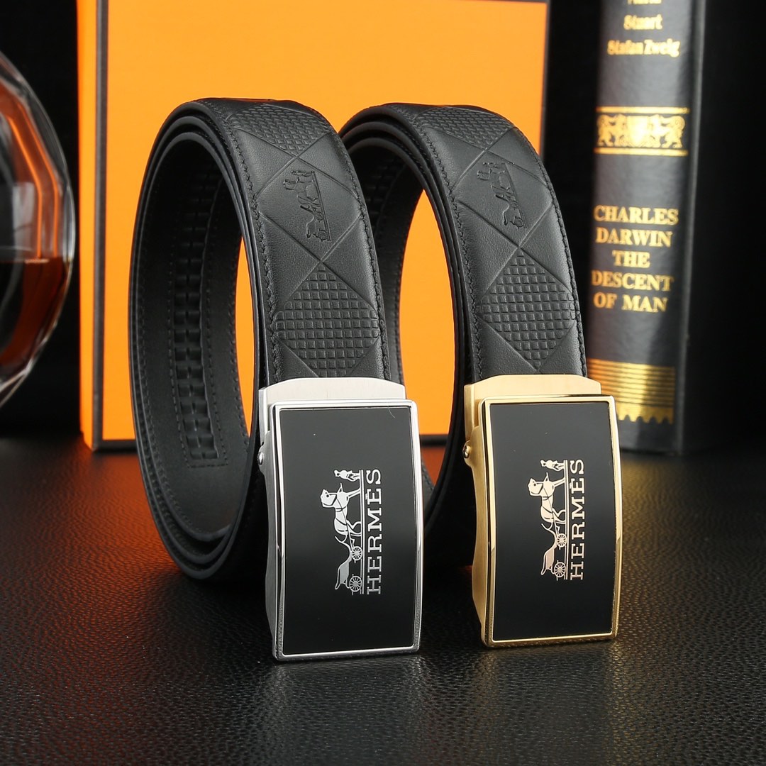 Hermès Style Automatic Buckle Leather Belt  product image 2 thumbnail