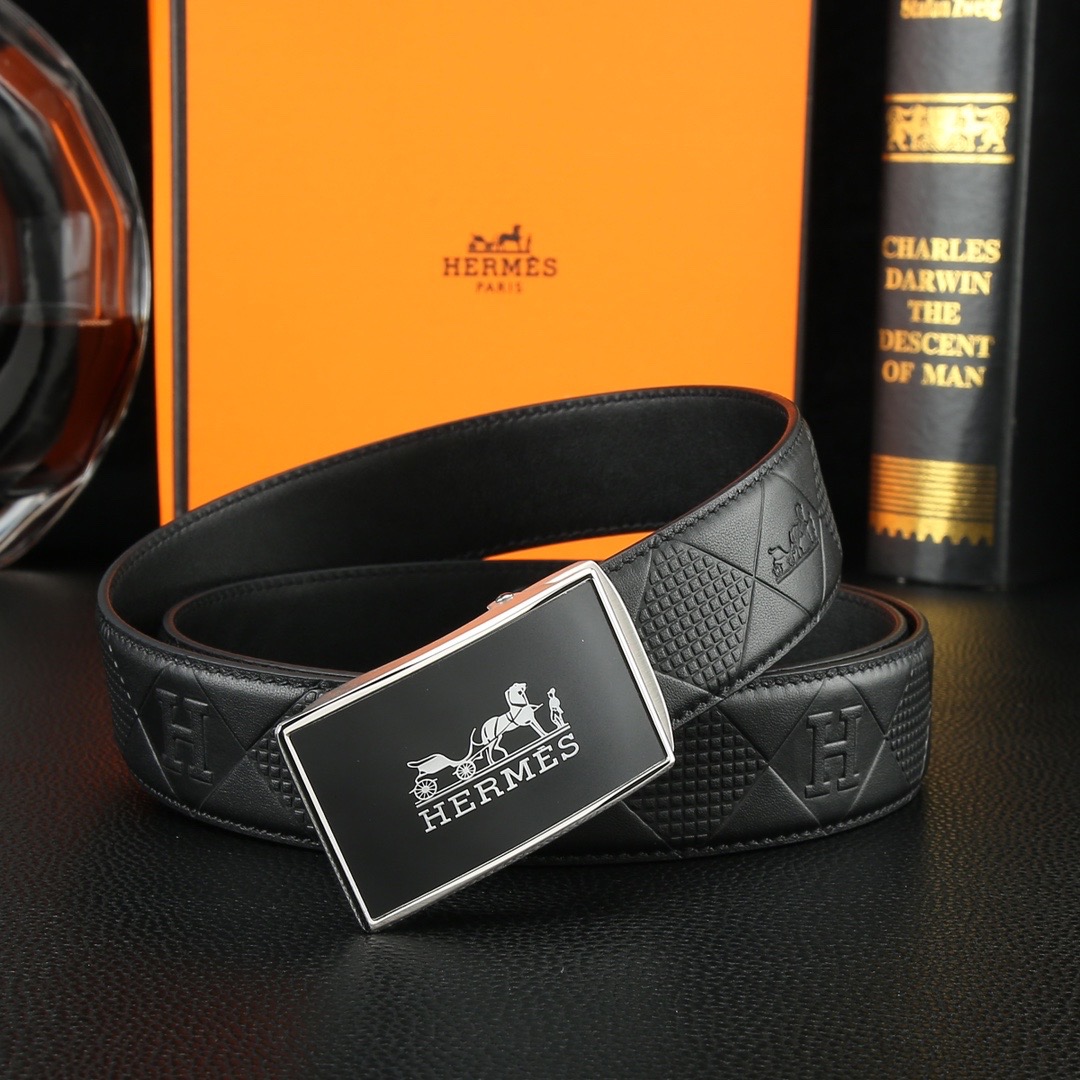 Hermès Style Automatic Buckle Leather Belt  product image 3 thumbnail