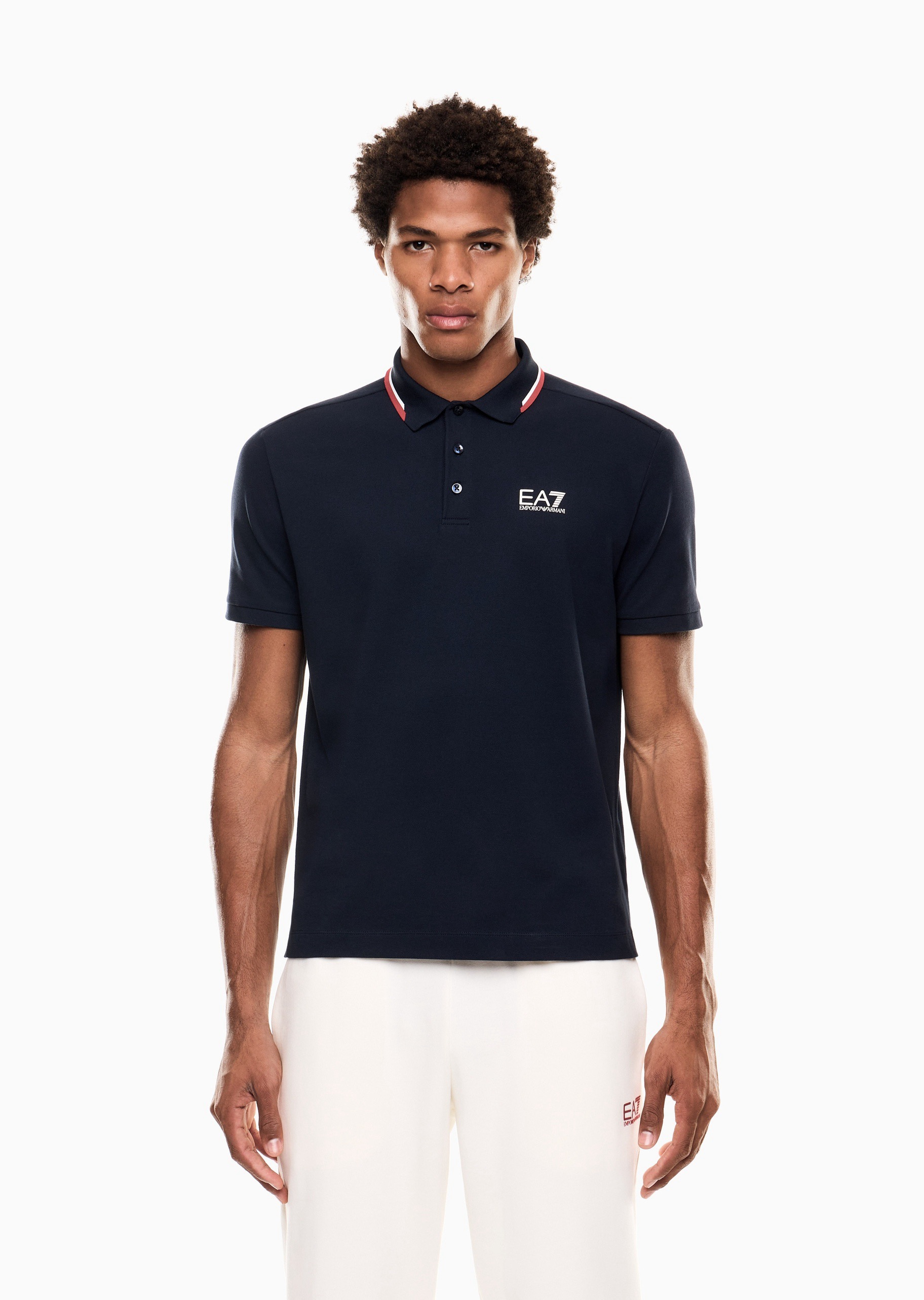 EA7 Emporio Armani Men's Color Collar Solid Polo Shirt product image 4 thumbnail