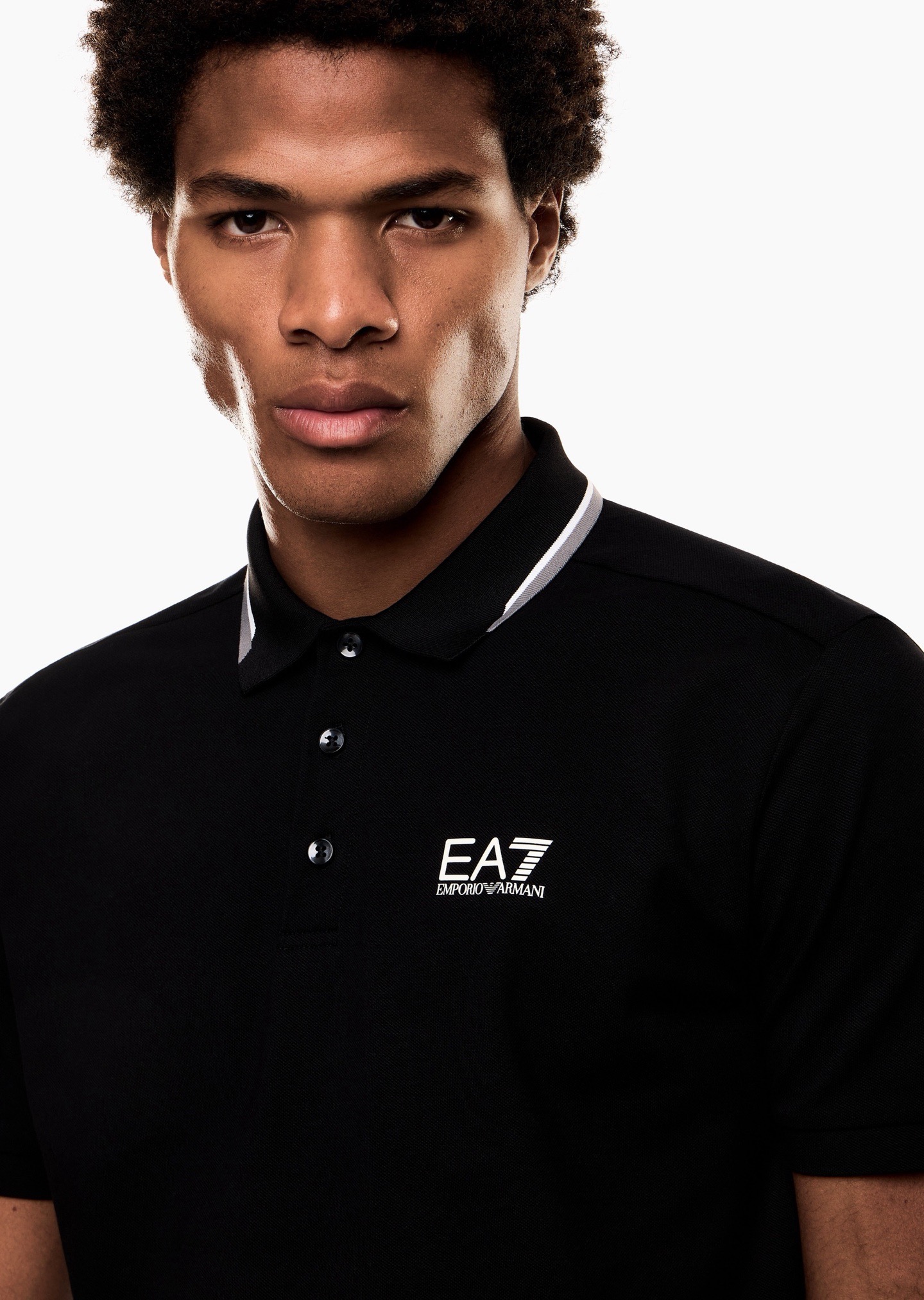 EA7 Emporio Armani Men's Color Collar Solid Polo Shirt product image 5 thumbnail