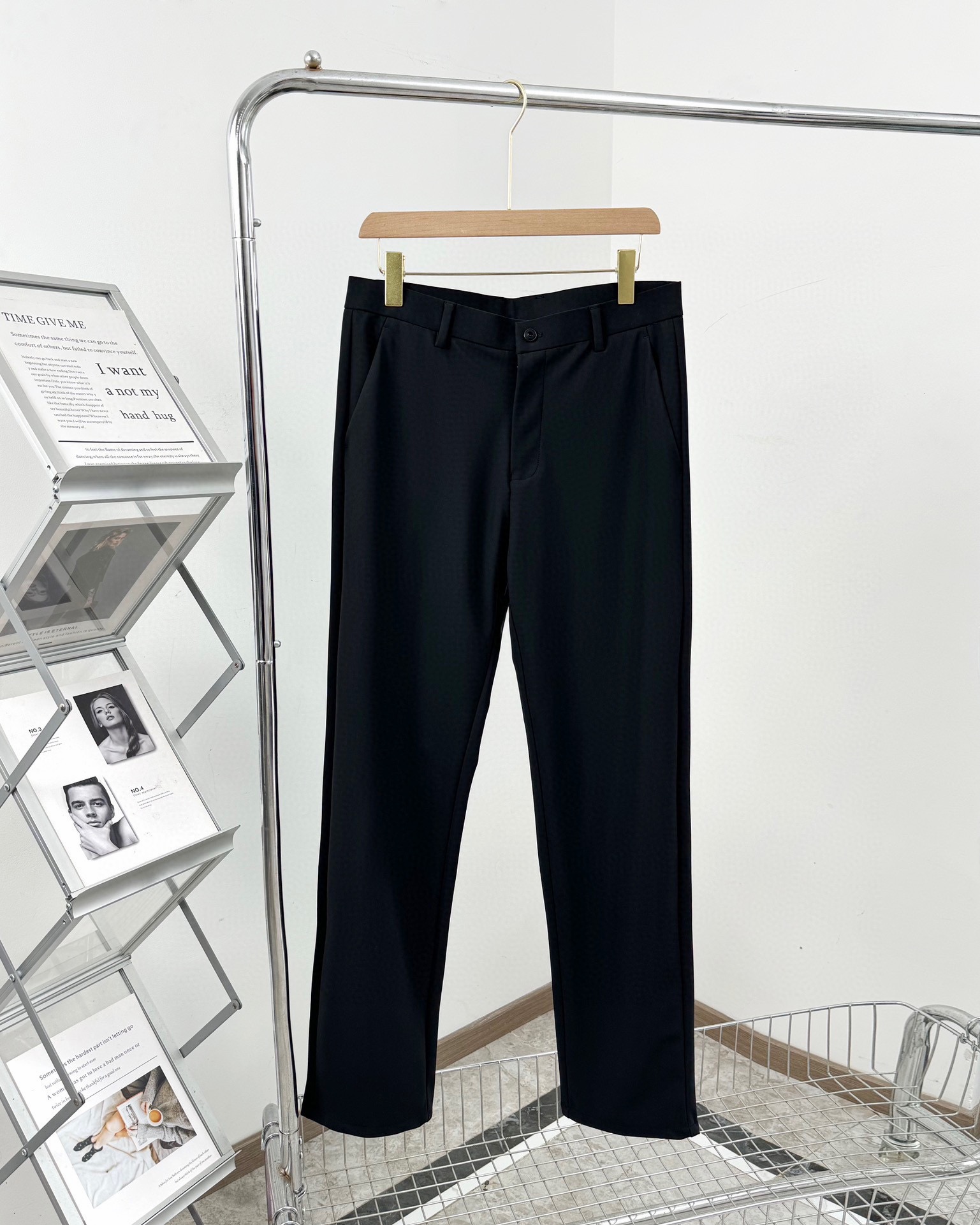 PRADA Men's Solid Black Milk Silk Business Trousers
