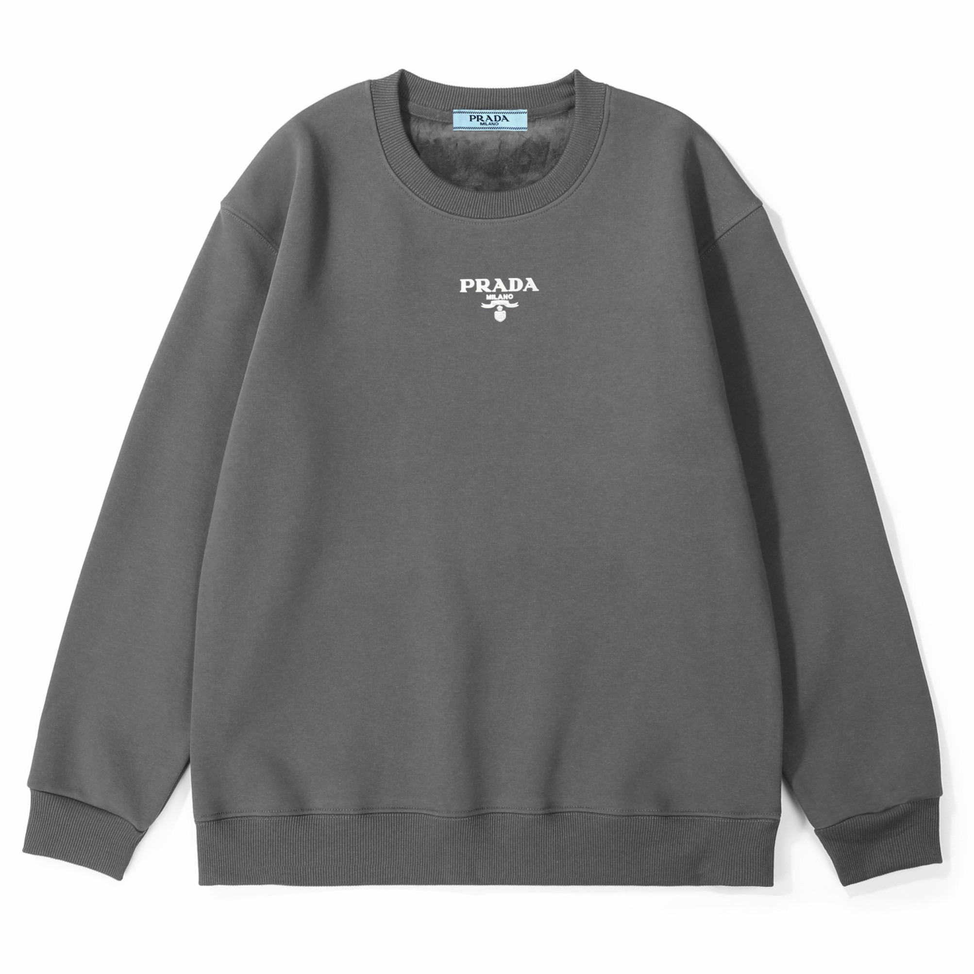 Prada 3D Print Mink Fleece Crewneck Sweatshirt
