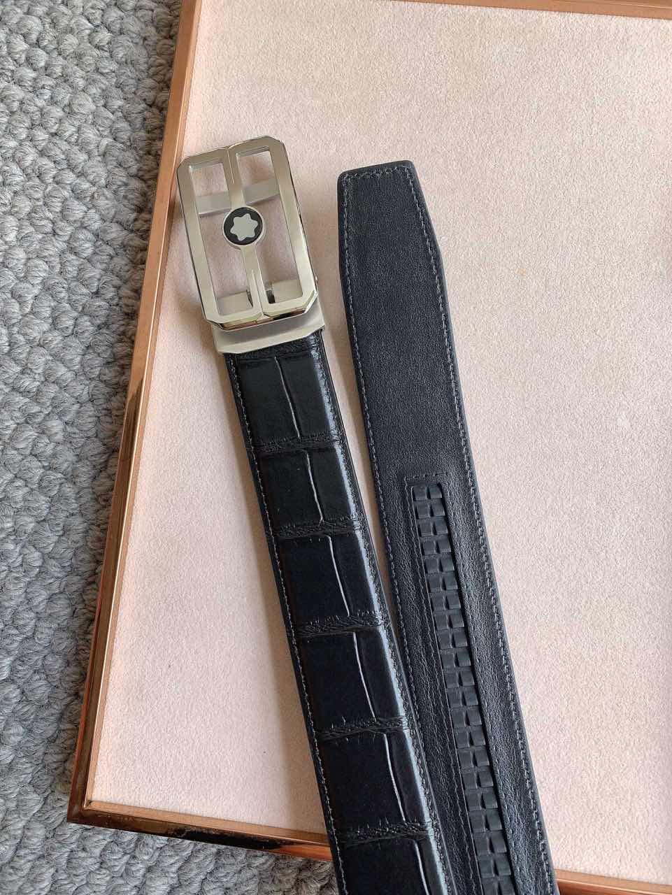 Mont Blanc Automatic Buckle Crocodile-Pattern Leather Belt with Smart Chip product image 2 thumbnail