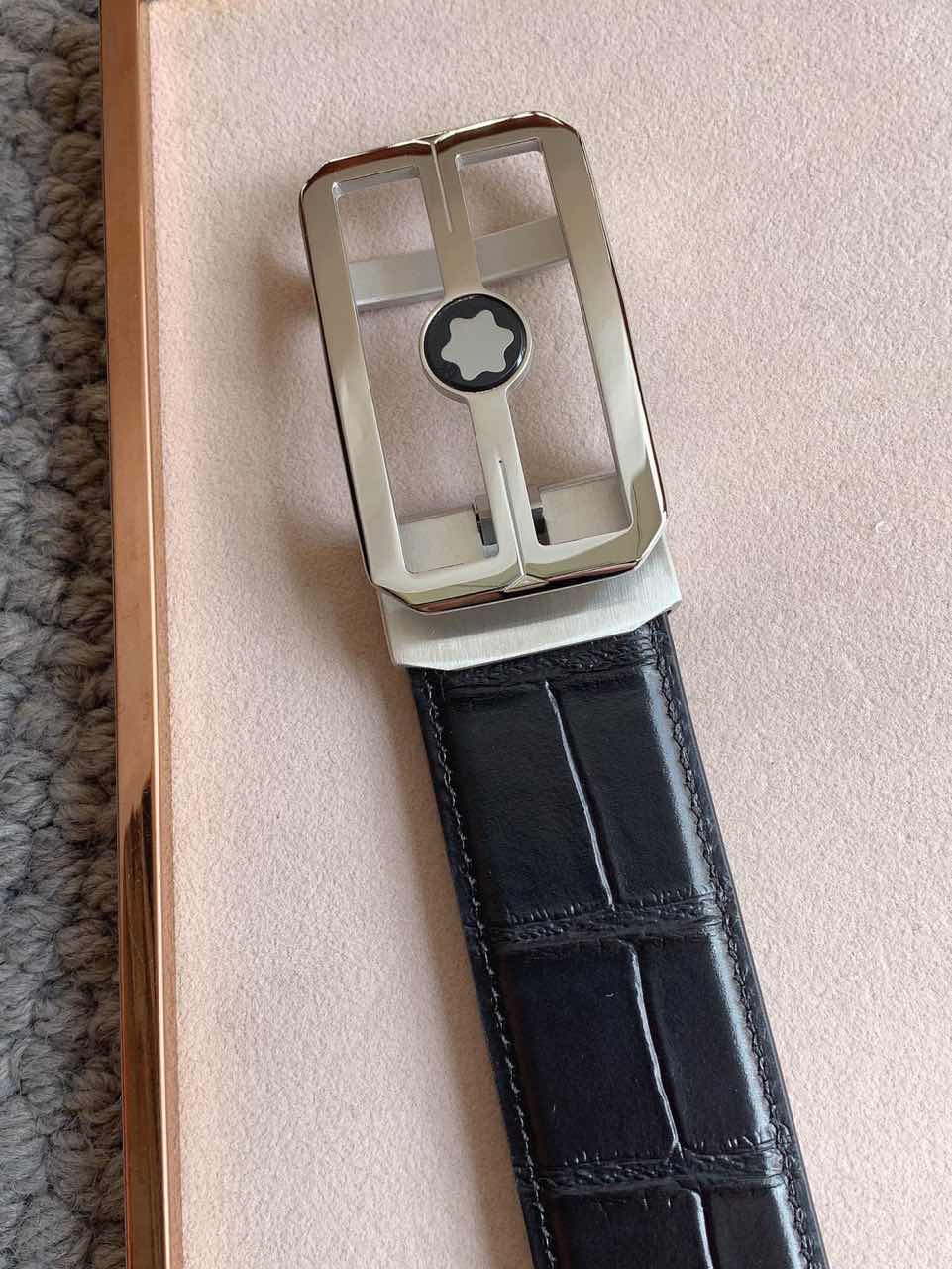Mont Blanc Automatic Buckle Crocodile-Pattern Leather Belt with Smart Chip product image 3 thumbnail